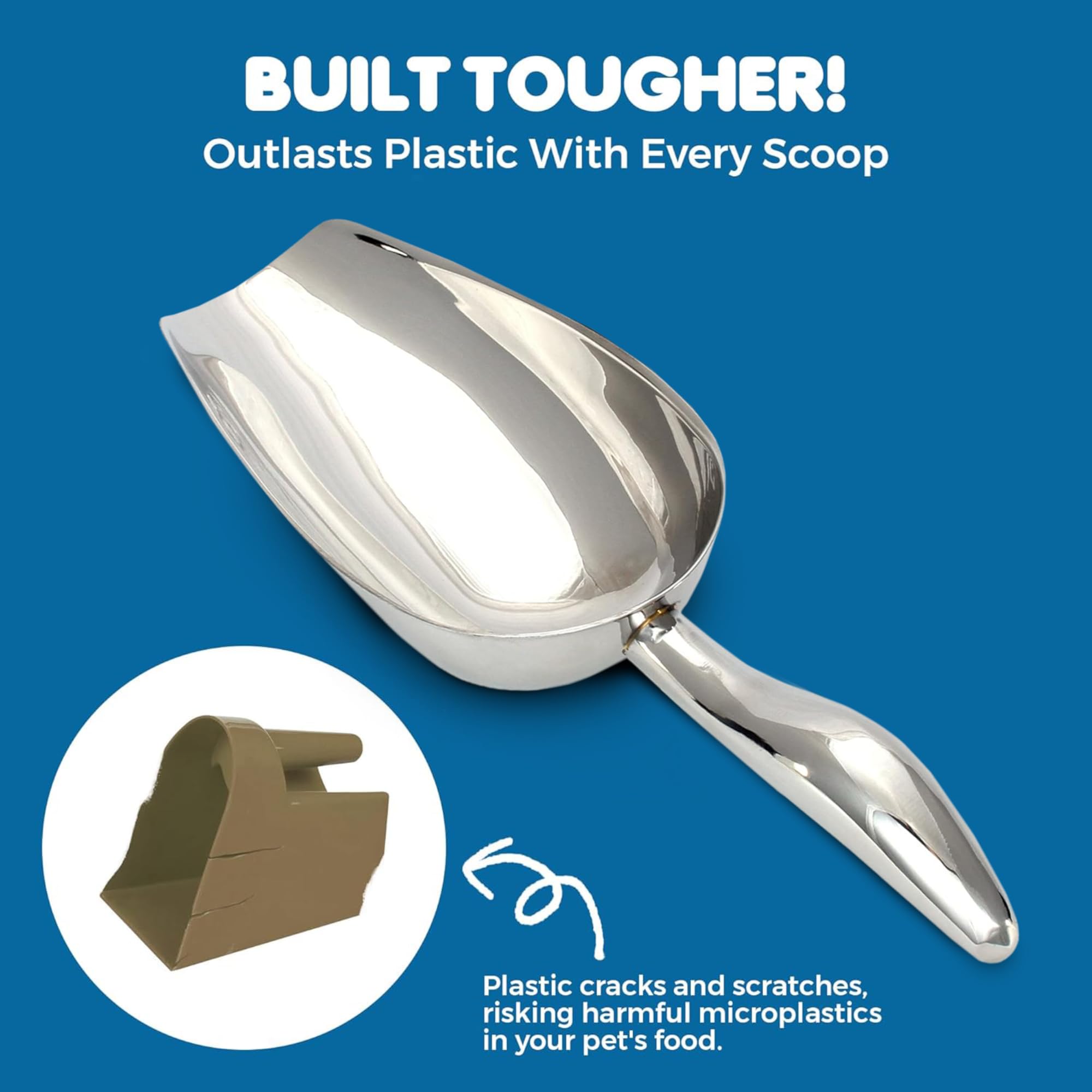 SunGrow versatile two-in-one scoop suitable for dogs, cats, rabbits, and chickens.