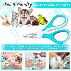 SunGrow non-slip-handle grip ensures steady trimming on squirmy paws