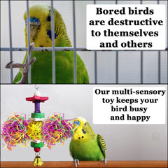 SunGrow parakeet toy shredded-paper-strips replacement option keeps birds engaged longer