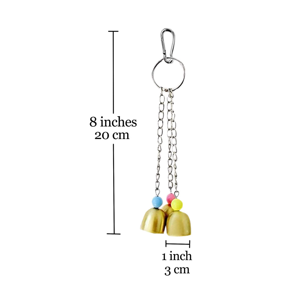 SunGrow parrot bell toy packaging image highlights easy install and color variety