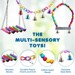 SunGrow parrot swing bundle grass chew provides safe nibbling enrichment.