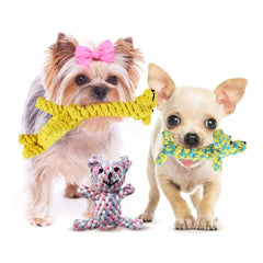 SunGrow puppy Daisy dog cotton rope toy aids gum massage during play.