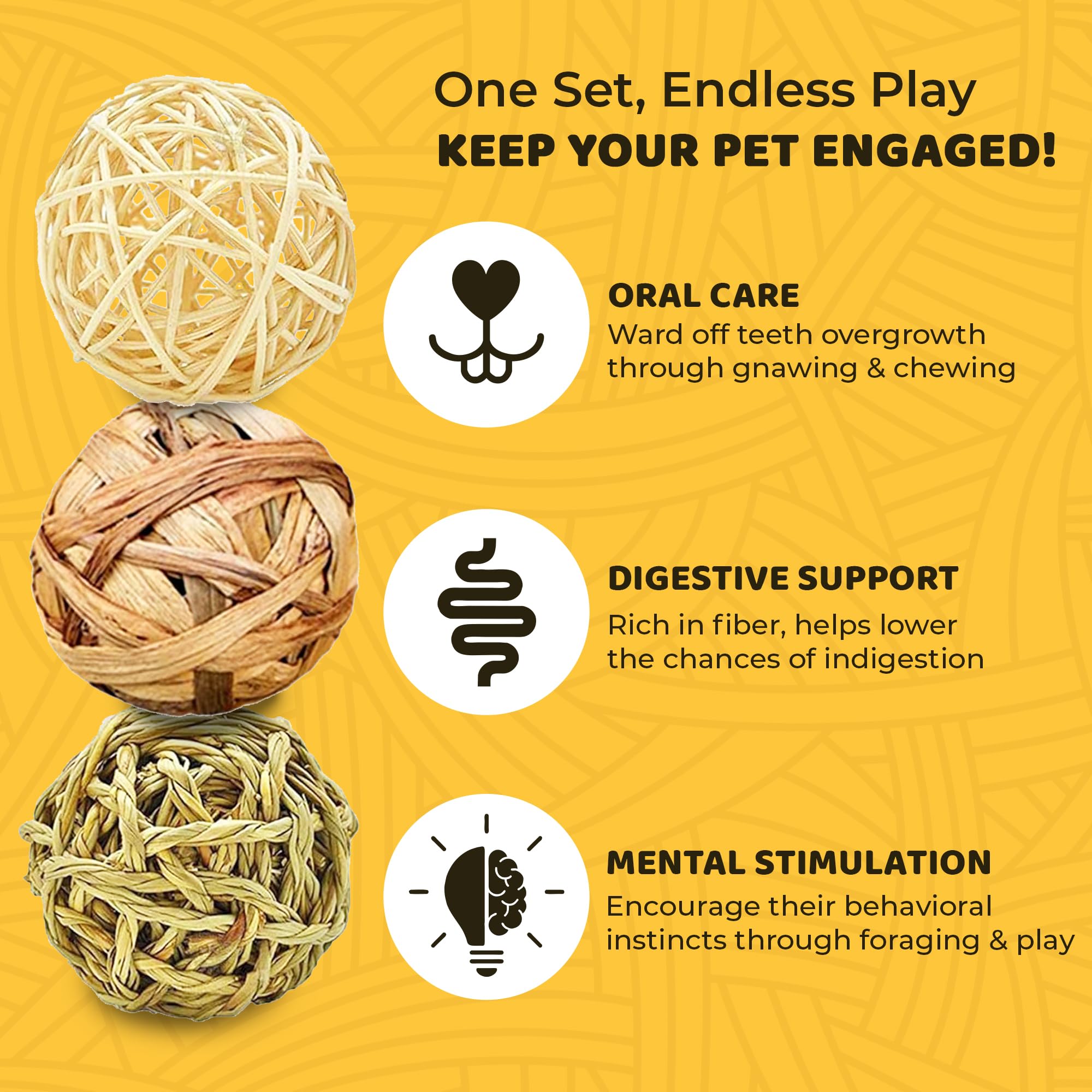 SunGrow rabbit chew ball in action promoting foraging and stimulation