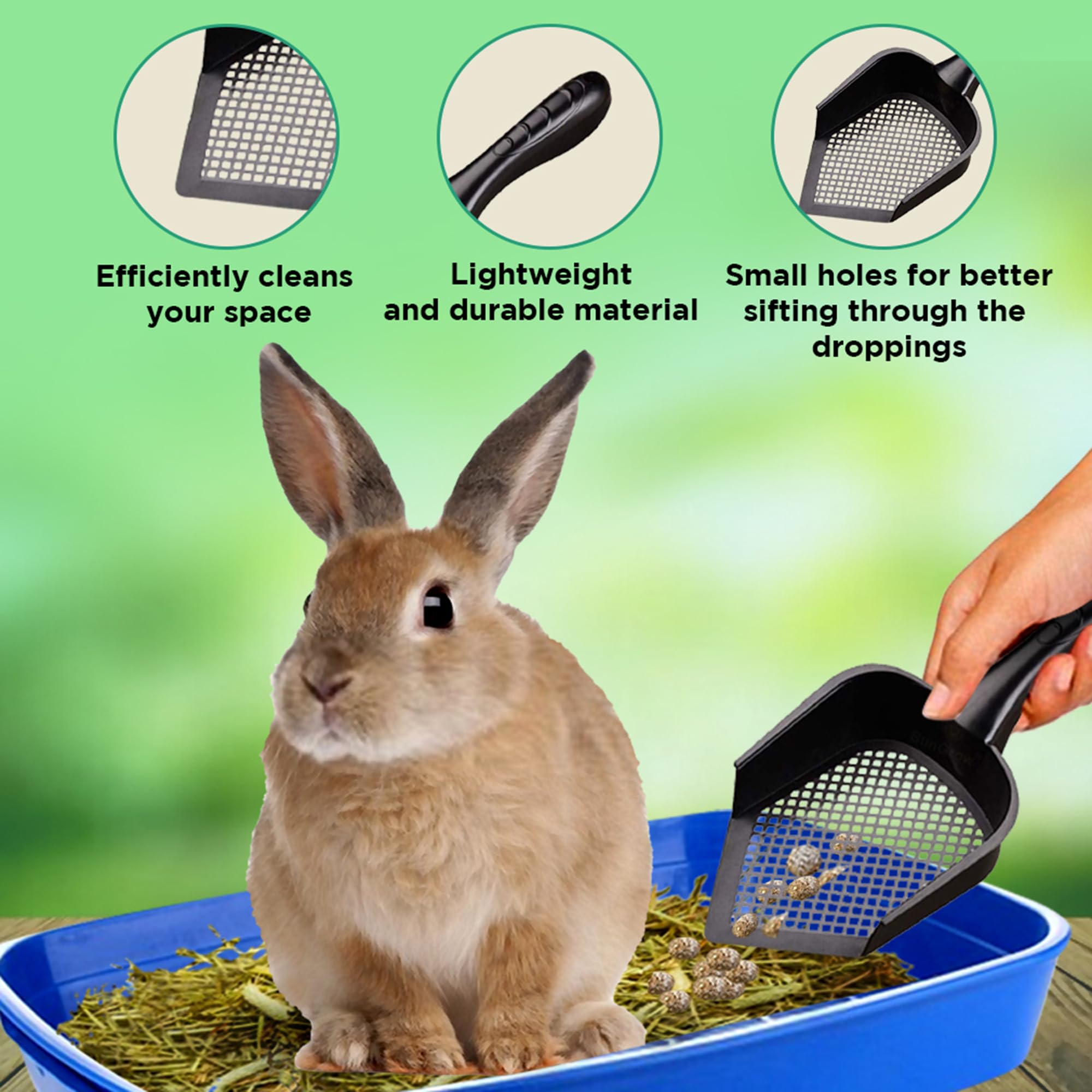 SunGrow Reptile Litter Scoop ergonomic handle enhances grip comfort