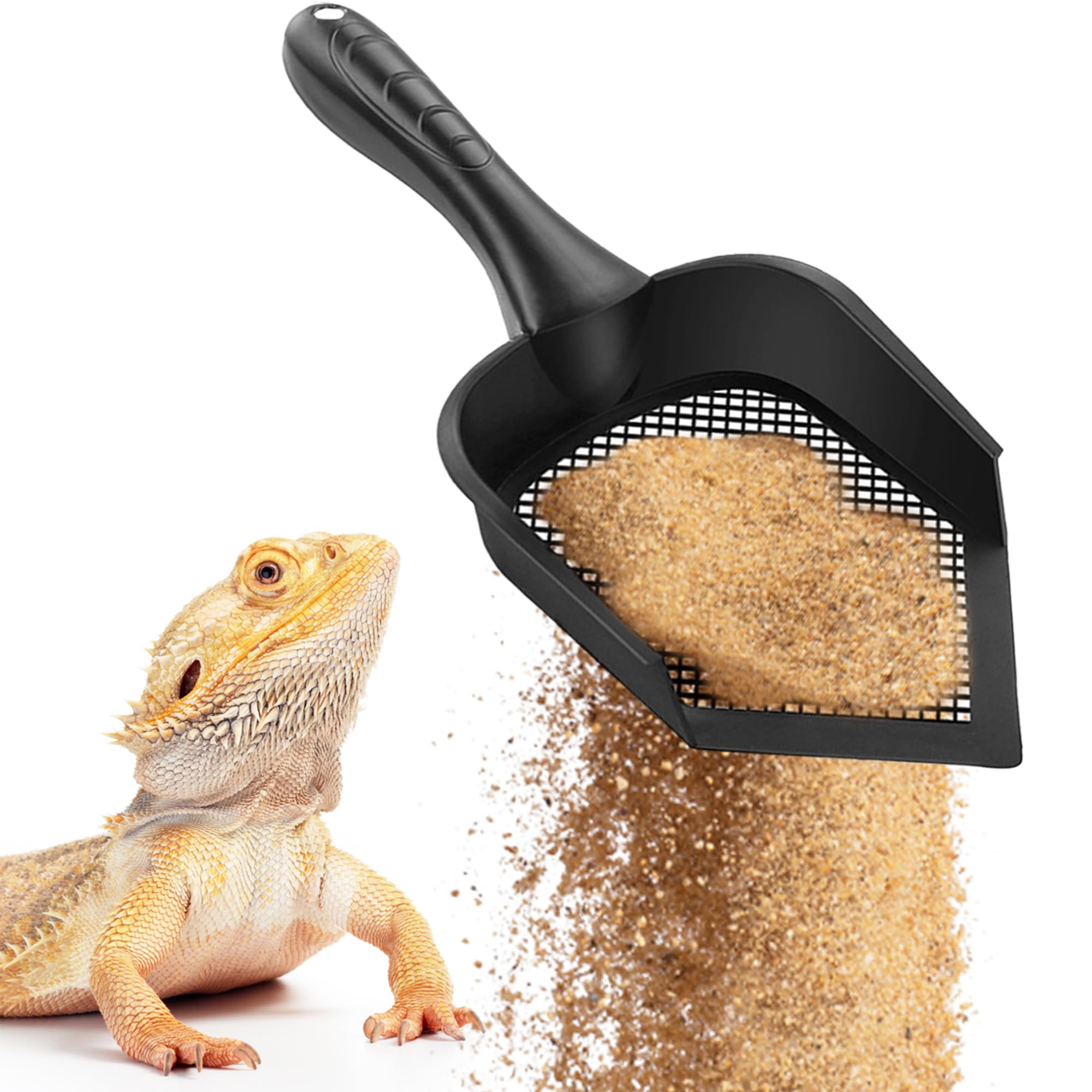 SunGrow Reptile Litter Scoop pointed edge aids precise debris removal in terrariums