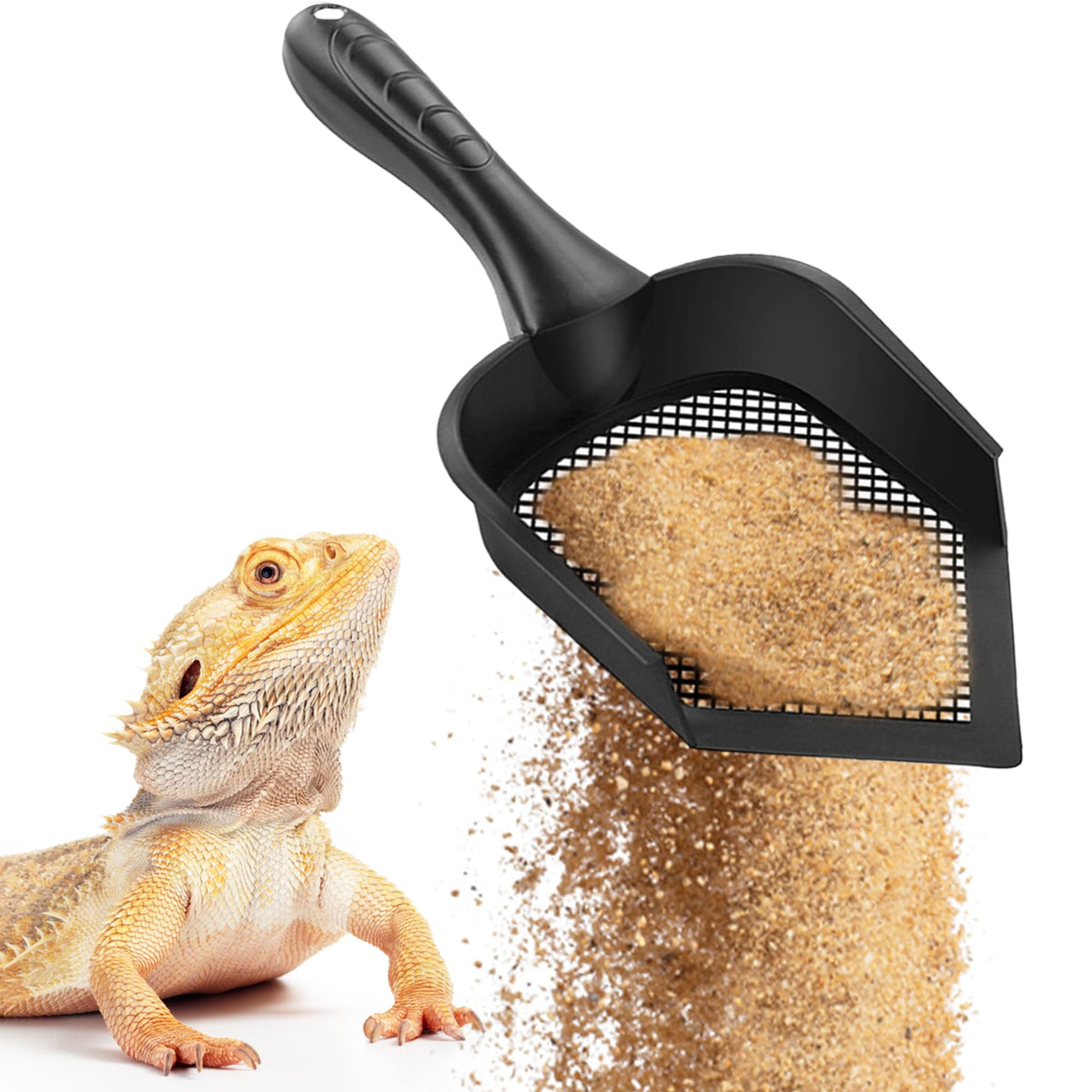 SunGrow Reptile Litter Scoop pointed edge aids precise debris removal in terrariums