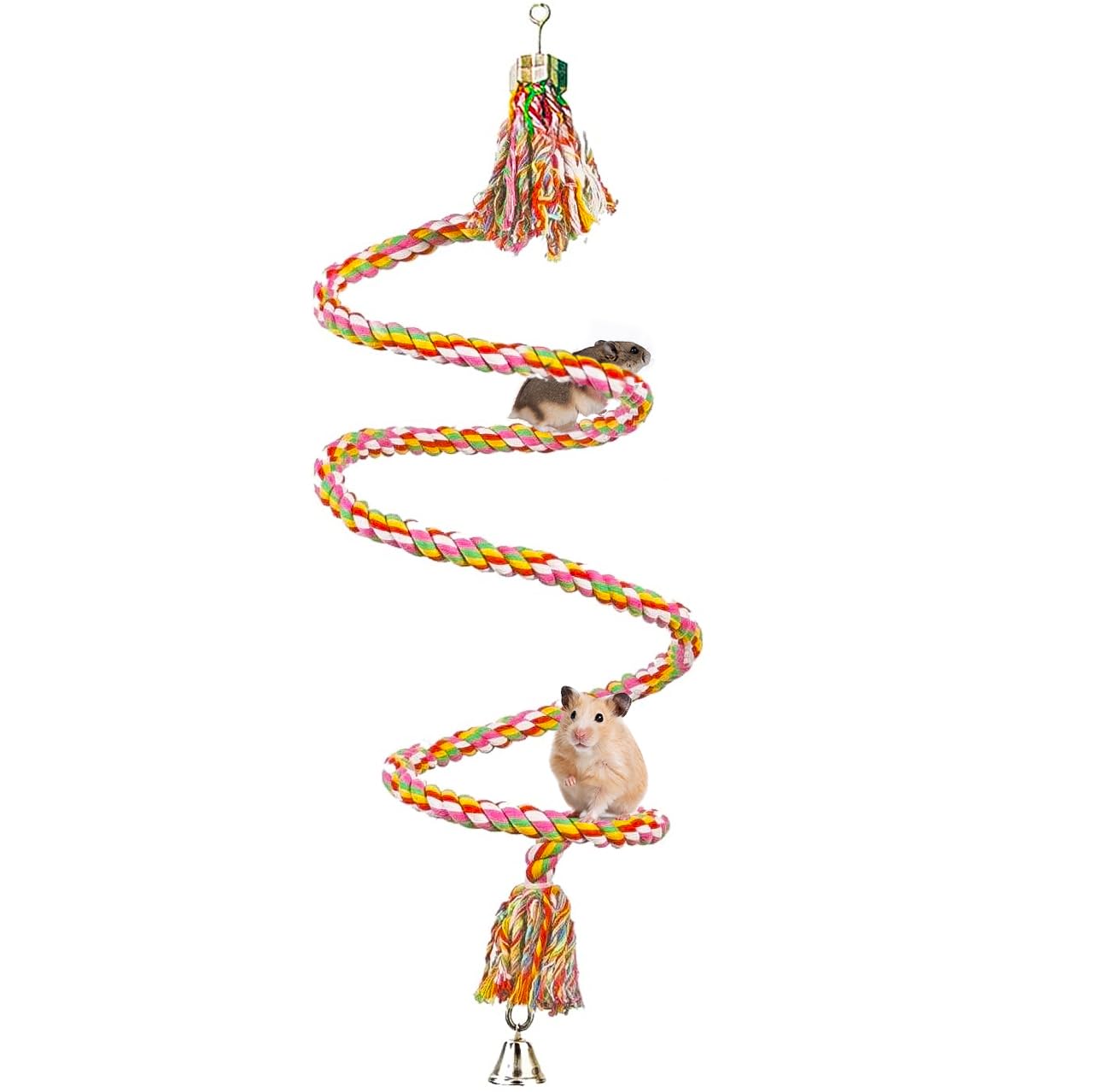 SunGrow Rope Perch brightly colored design enhances cage aesthetics and bird setup
