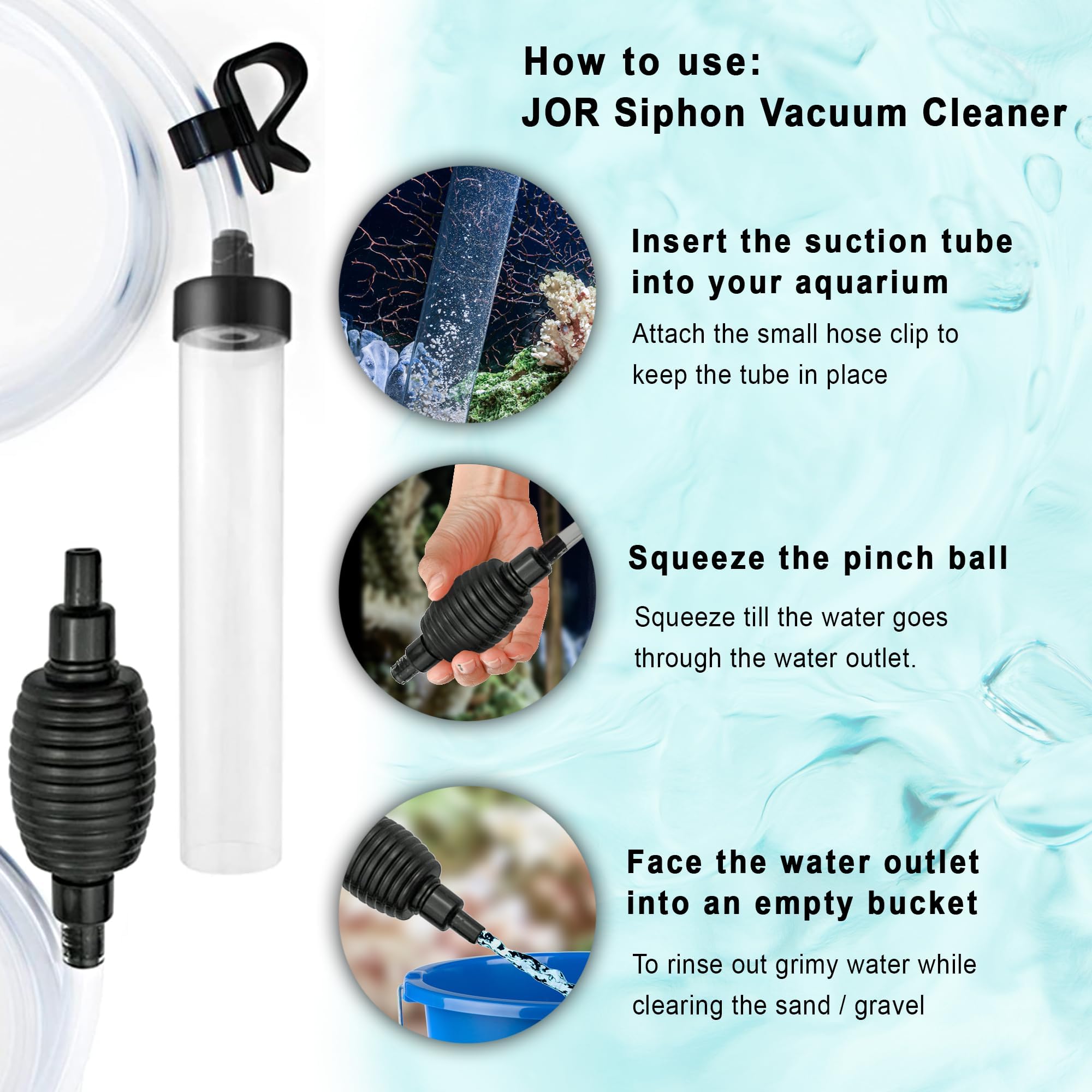 SunGrow substrate cleaner for tanks removing debris from gravel and sand