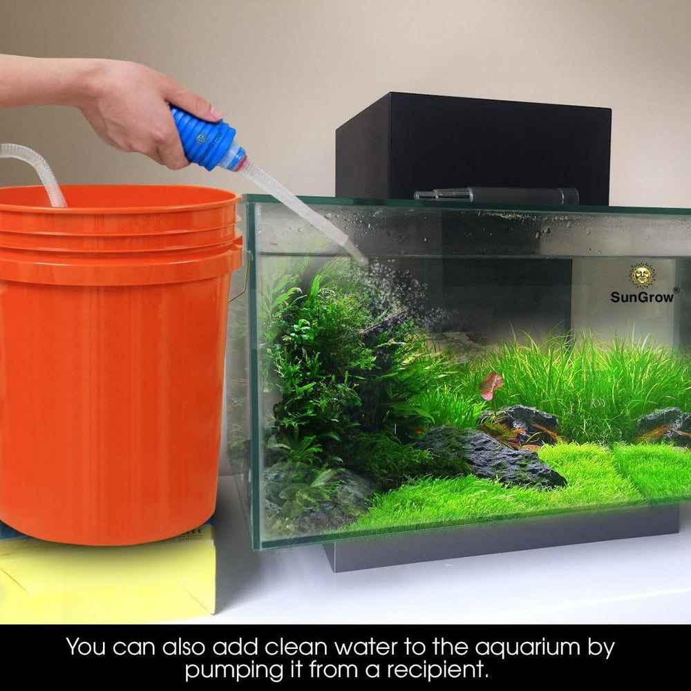 SunGrow betta tank maintenance with short nozzle kit for frequent water changes.