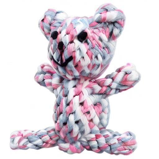 SunGrow Teddy Bear Puppy Teething Toy cotton rope design aids gentle chewing and relaxation.