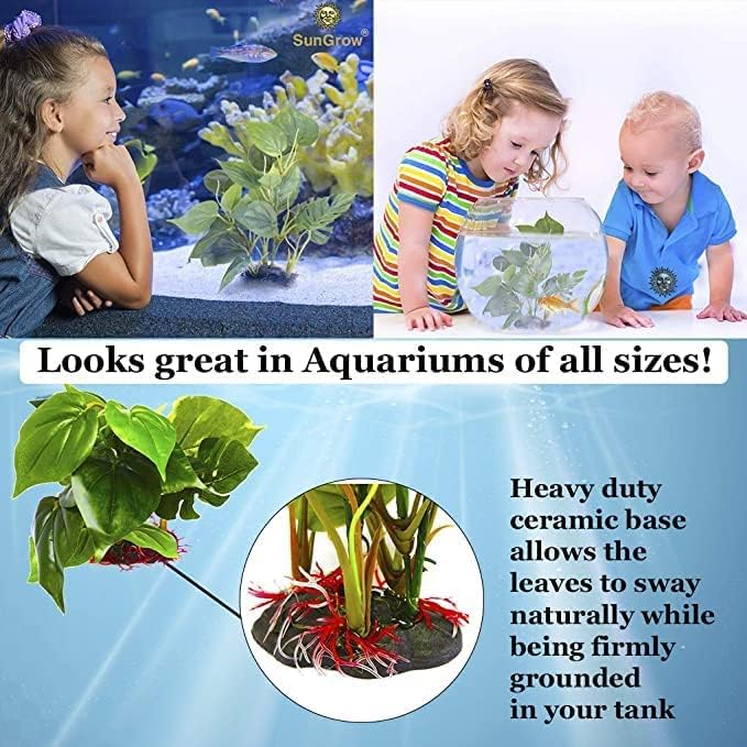 SunGrow terrarium-ready plant offers hiding spots in reptile enclosures.