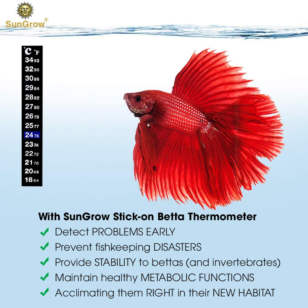 SunGrow thermometer strip green-blue indicator shows safe range at a glance.
