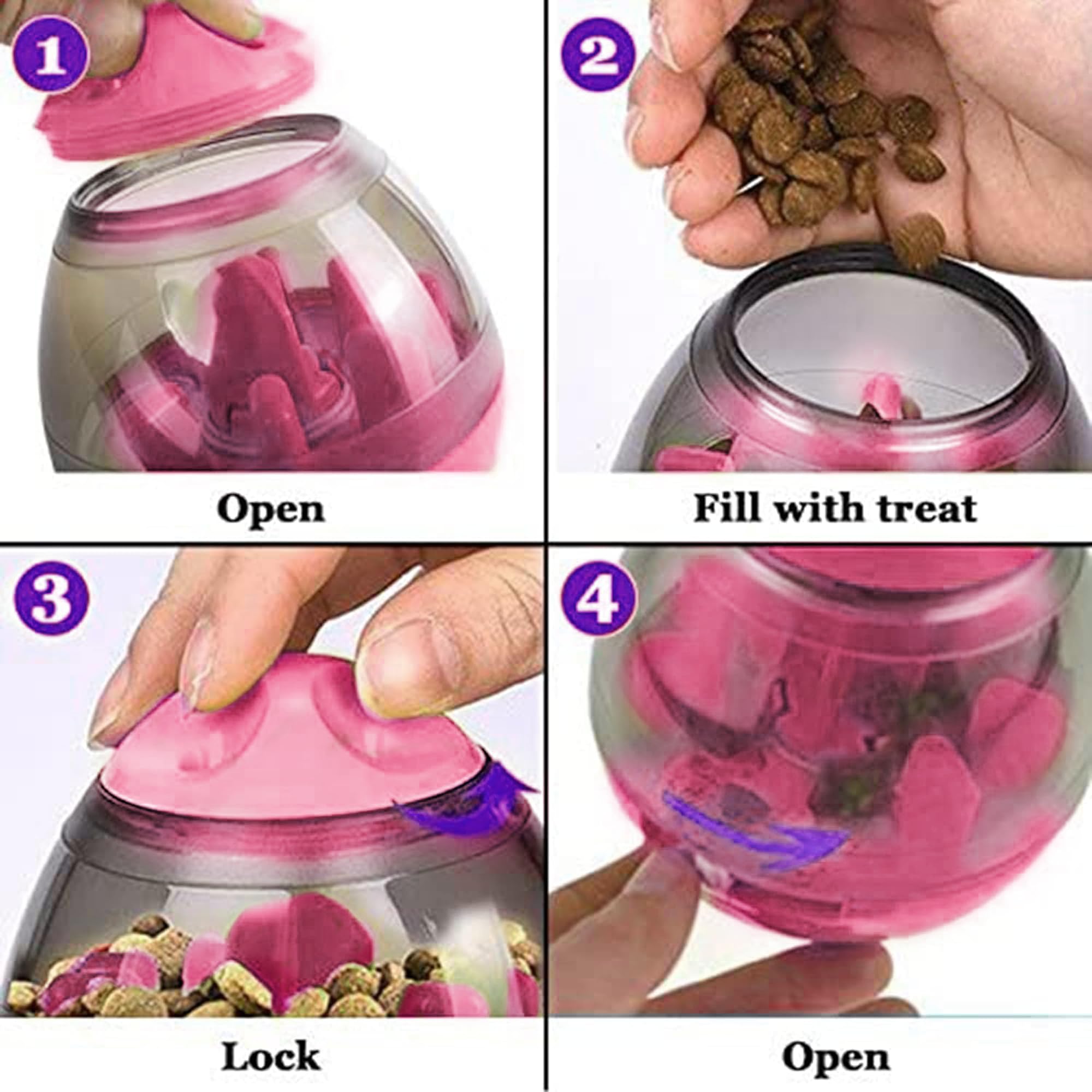 SunGrow treat ball pet-enrichment demonstrates mental challenge and foraging play.