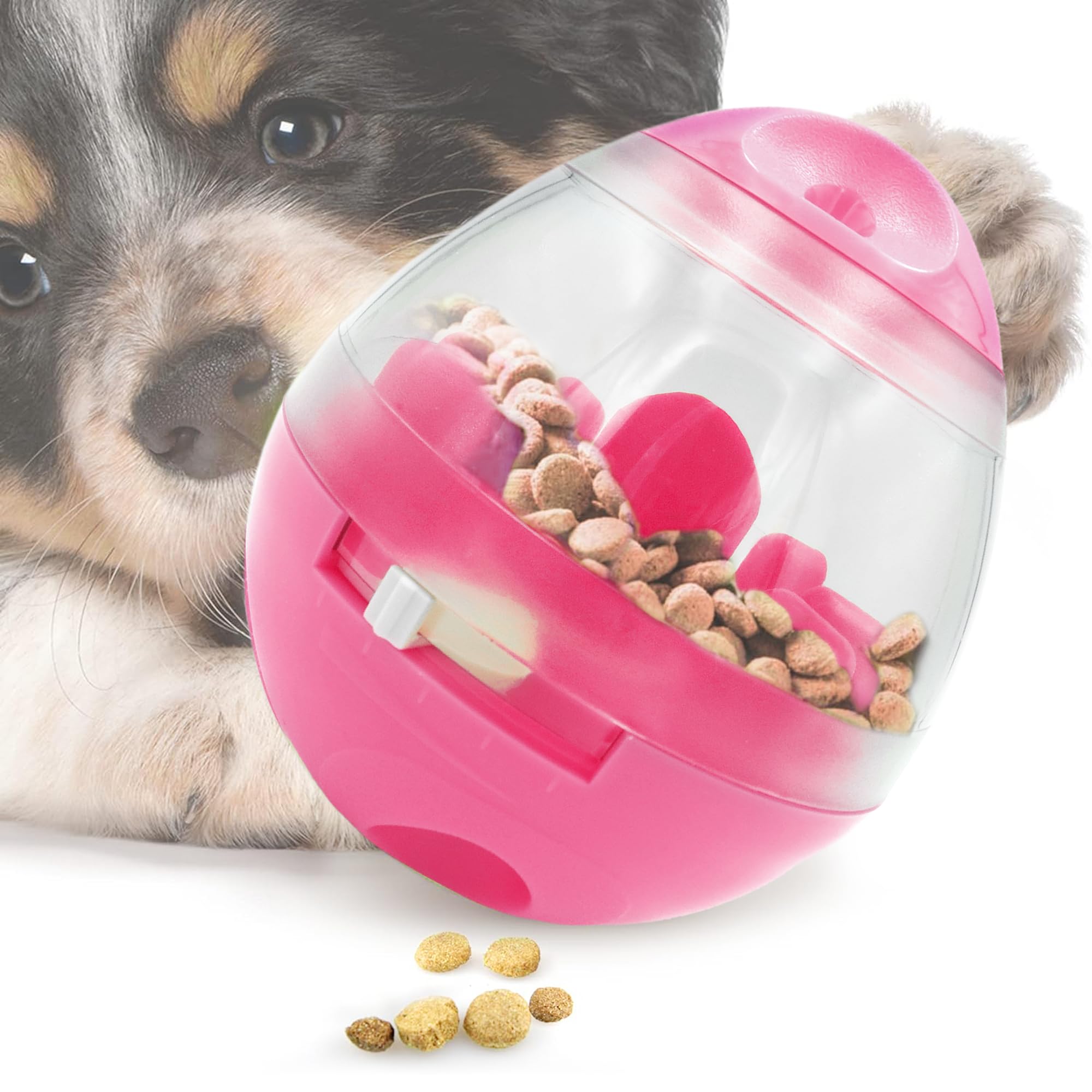 SunGrow treat ball side view showing interactive puzzle for dogs.