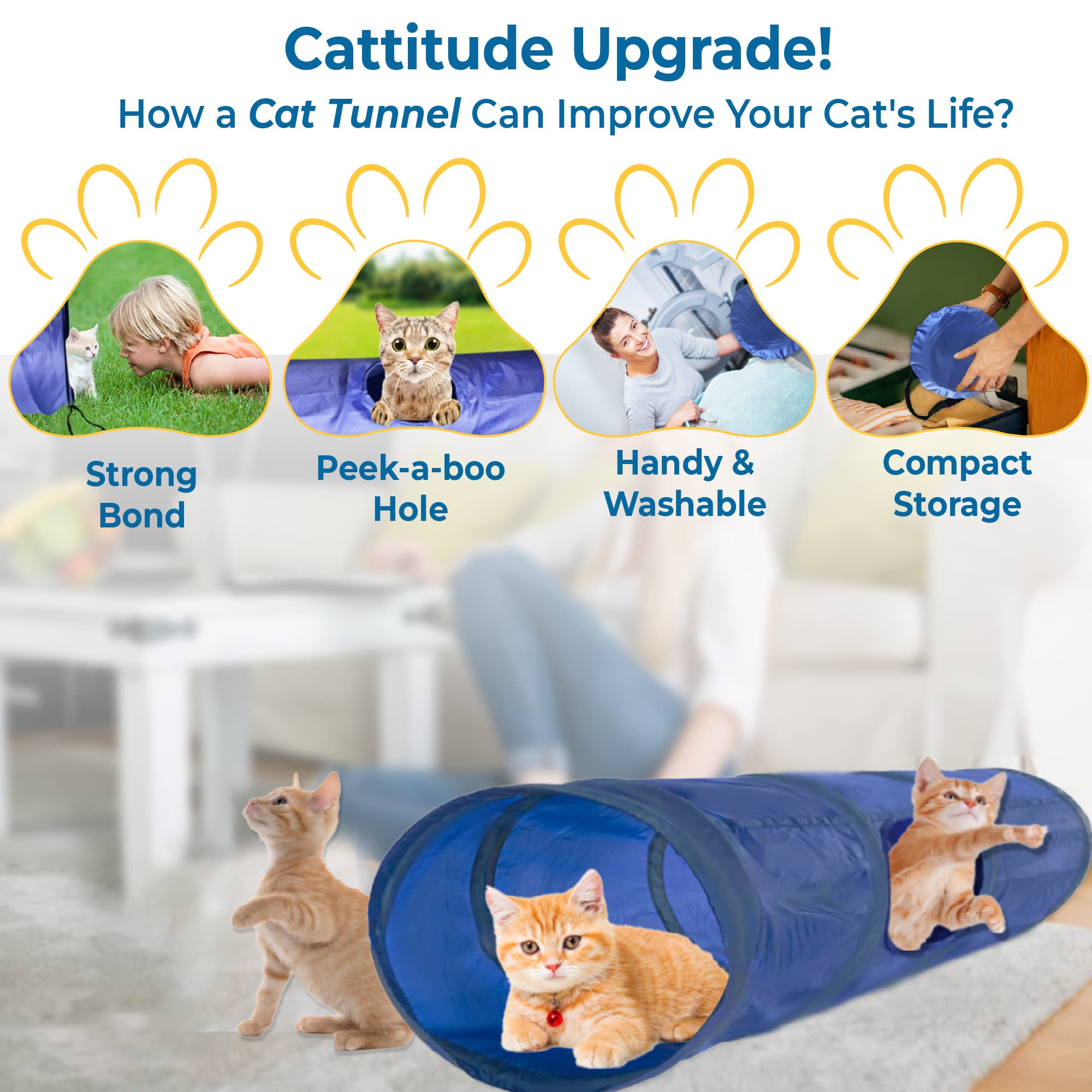 SunGrow Cat & Bunny Tunnel length adjustable for short or long sessions.