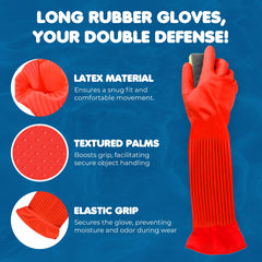 SunGrow long gloves with elastic band prevent splashes.