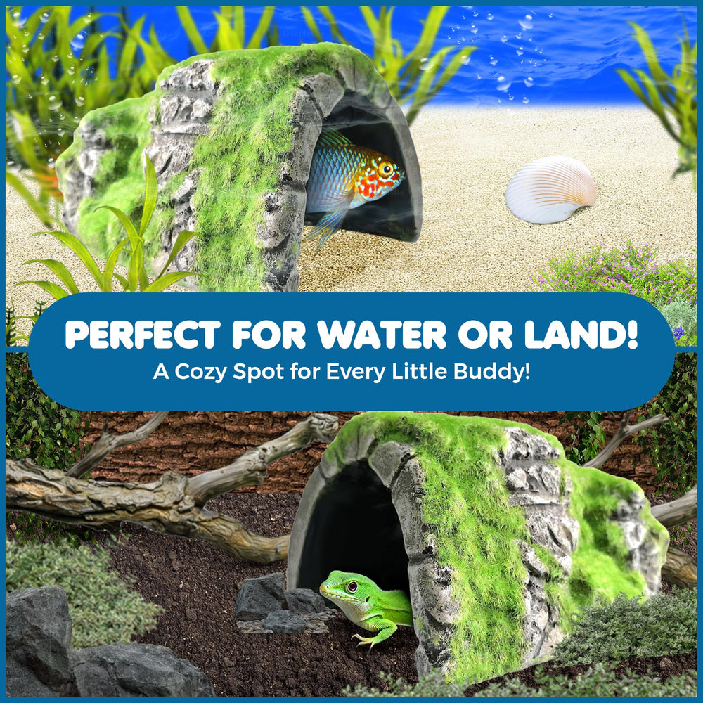 SunGrow color-stable cave ornament stays vibrant after long submersion.