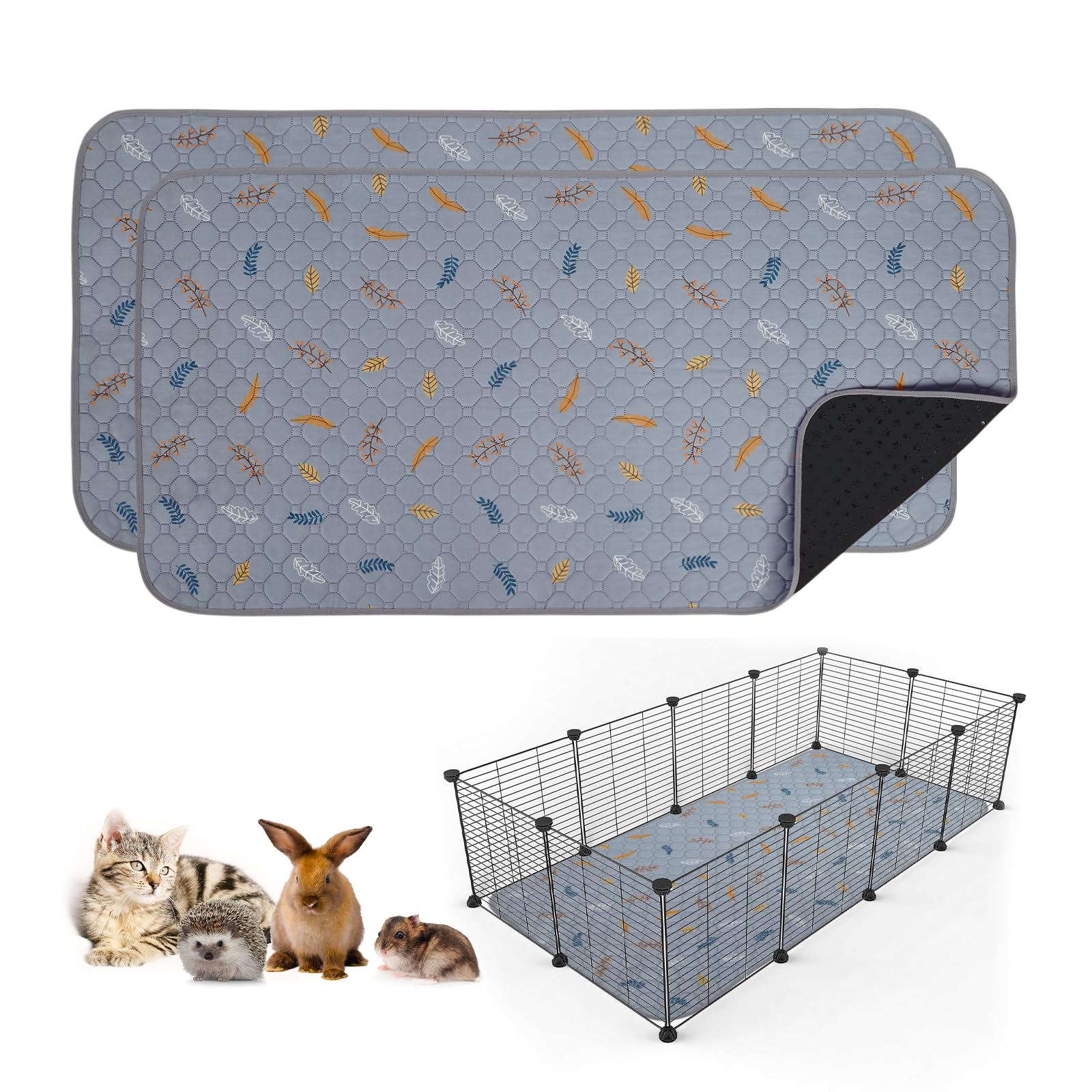 Sunheir guinea pig pee pad 2-pack with waterproof backing protects floors