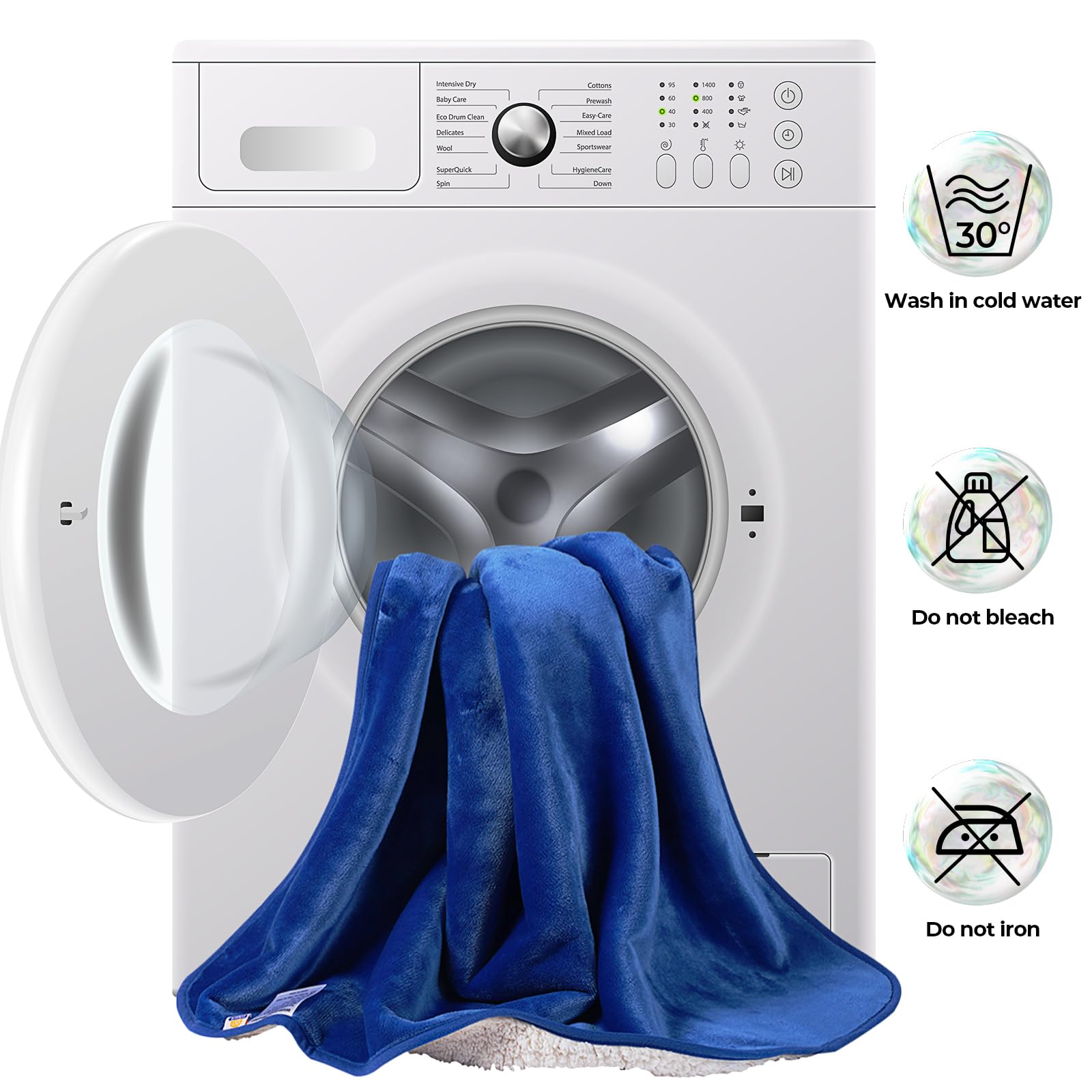 Sunheir machine-washable blanket simplifies quick cleanups for busy homes.