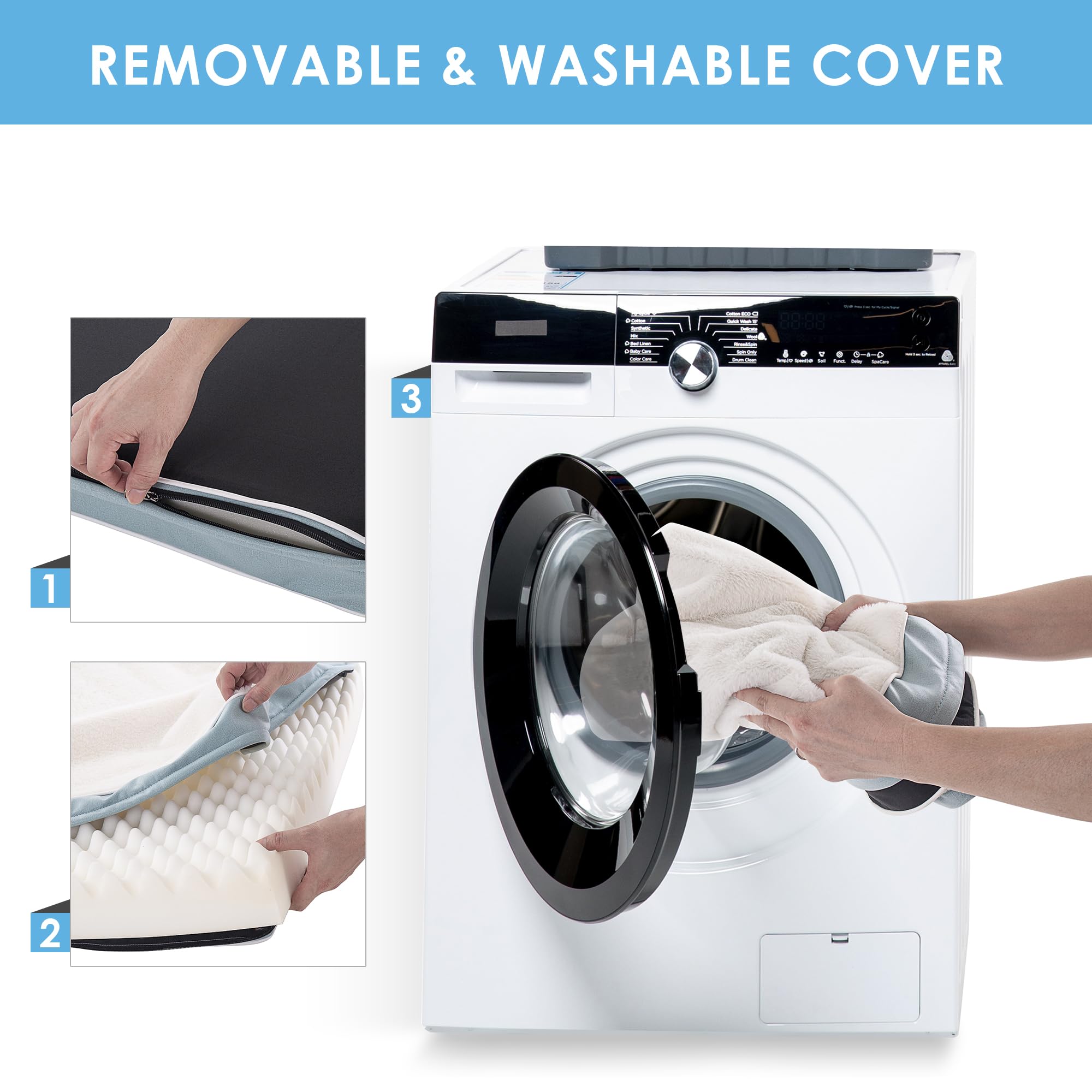 Sunheir Orthopedic Dog Bed anti-slip bottom keeps the bed steady on any floor.