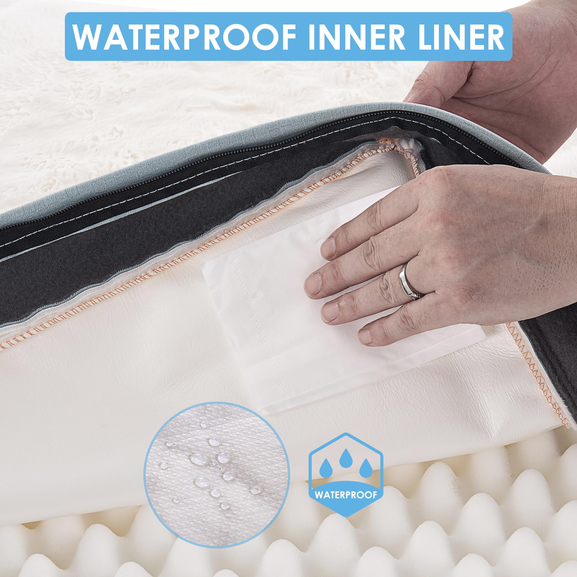 Sunheir Orthopedic Dog Bed egg-crate foam detail emphasizes joint-friendly support during rest.