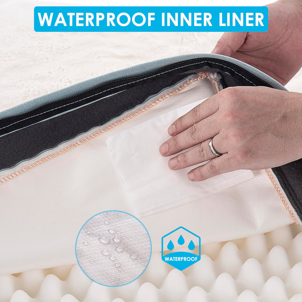 Sunheir Orthopedic Dog Bed egg-crate foam detail emphasizes joint-friendly support during rest.