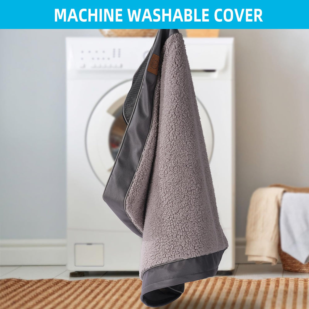 Sunheir dog bed grey waterproof layer protects inner foam