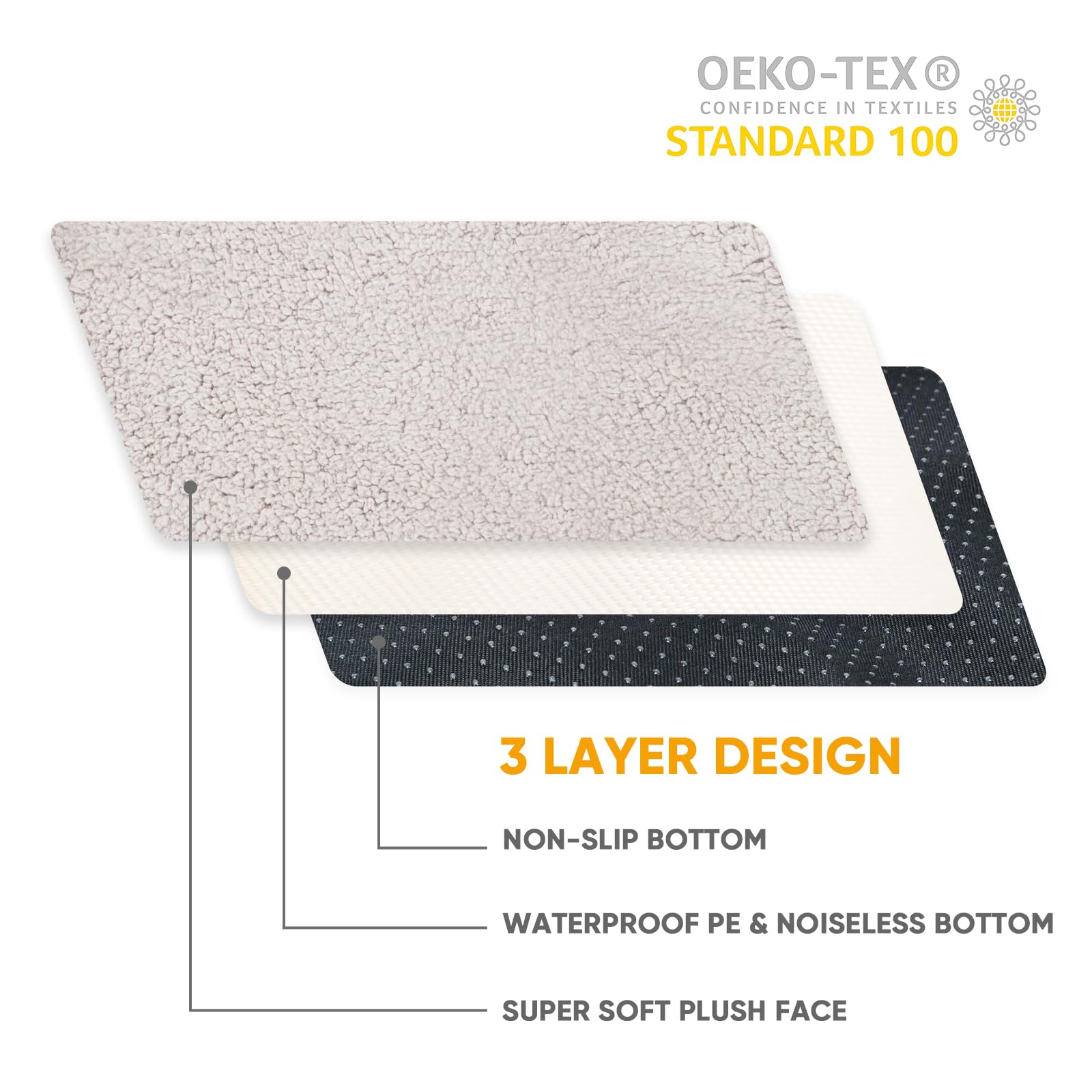 Sunheir jumbo dog bed cover grey side view highlighting breathable plush fabric.