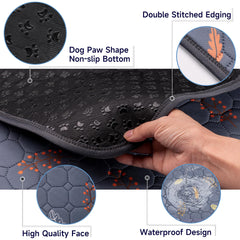 Sunheir washable pee pad pattern closeup—deep grey leaves design for discreet containment