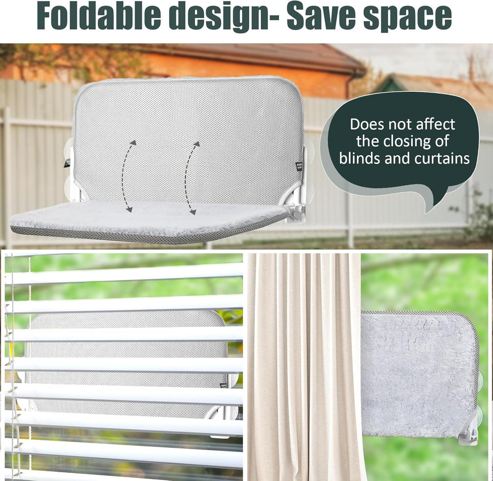 Sunhoo cat window hammock foldable-cordless design enables easy storage
