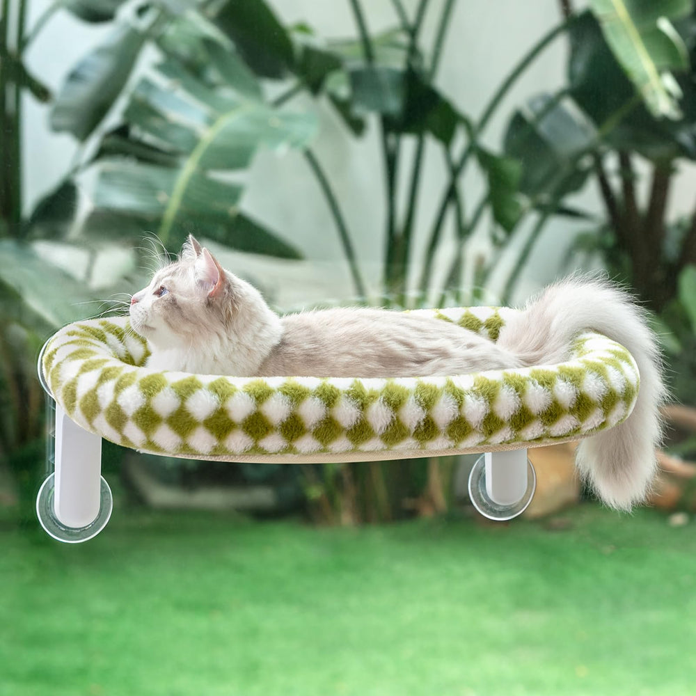 Sunhoo cat window perch bed foldable frame with suction cups for space-saving setup