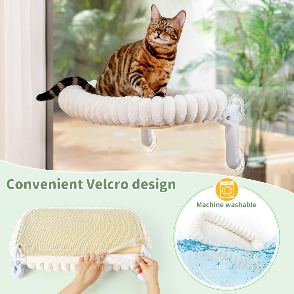 Sunhoo Cat Window Perch Bed inverted L-frame provides wide view