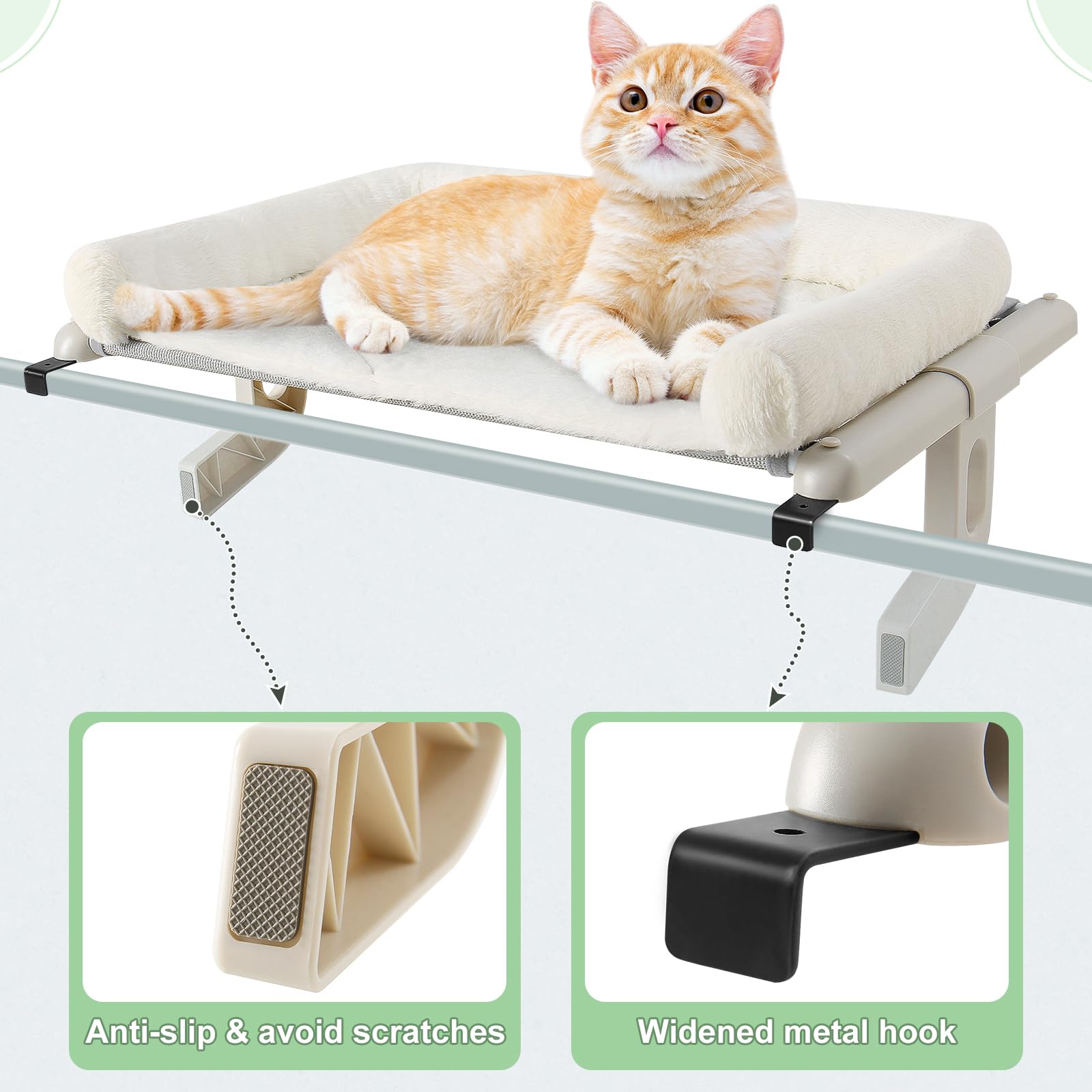 Sunhoo perch supports up to 40 lbs for big cats.