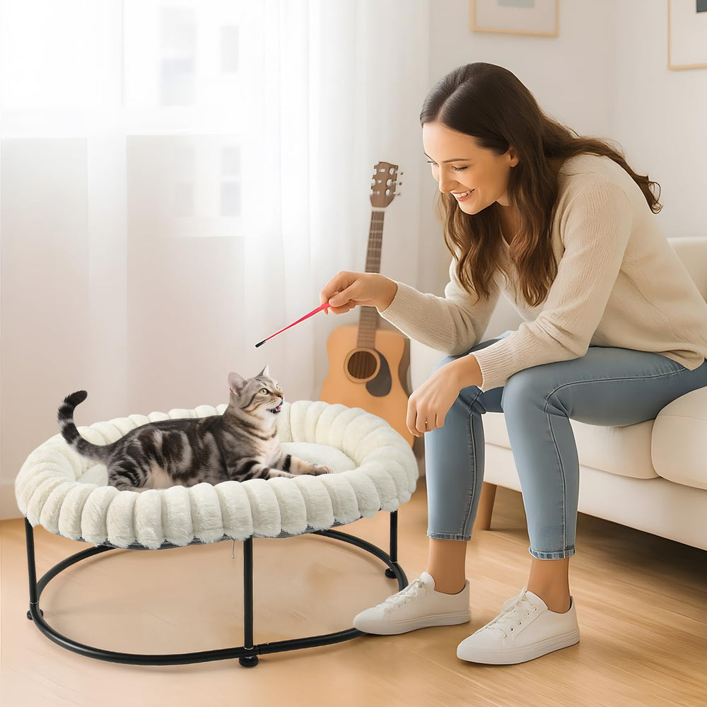 Sunhoo Elevated Cat Bed compact footprint ideal for apartments.