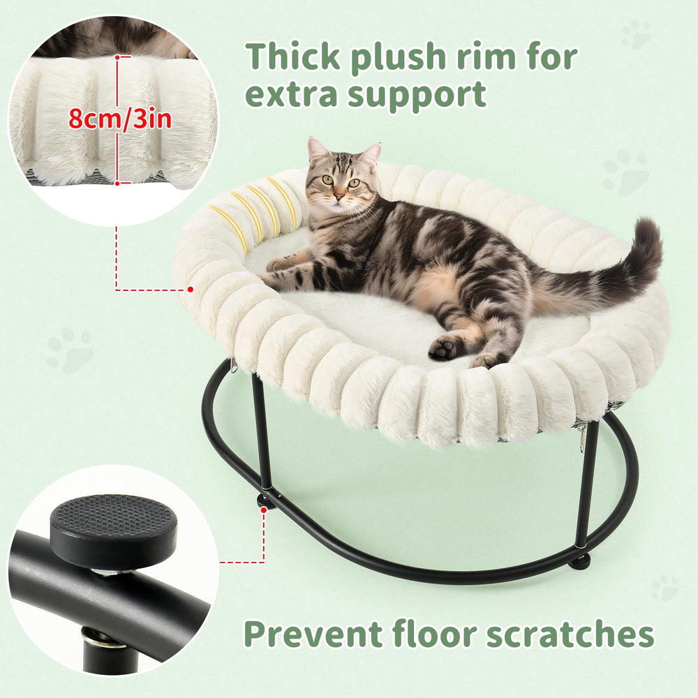 Sunhoo Elevated Cat Bed machine-washable cushion stays plush after laundering.