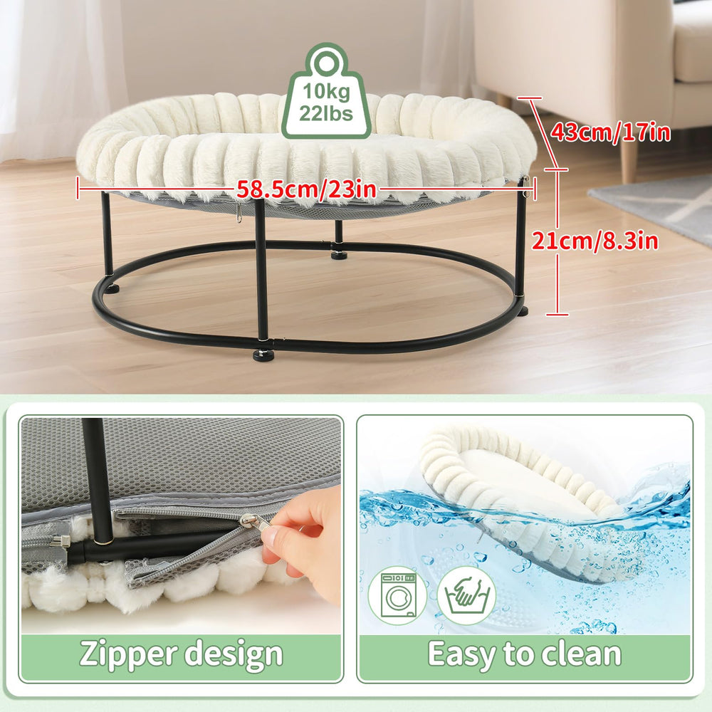 Sunhoo Elevated Cat Bed non-slip feet keep it steady on floors.