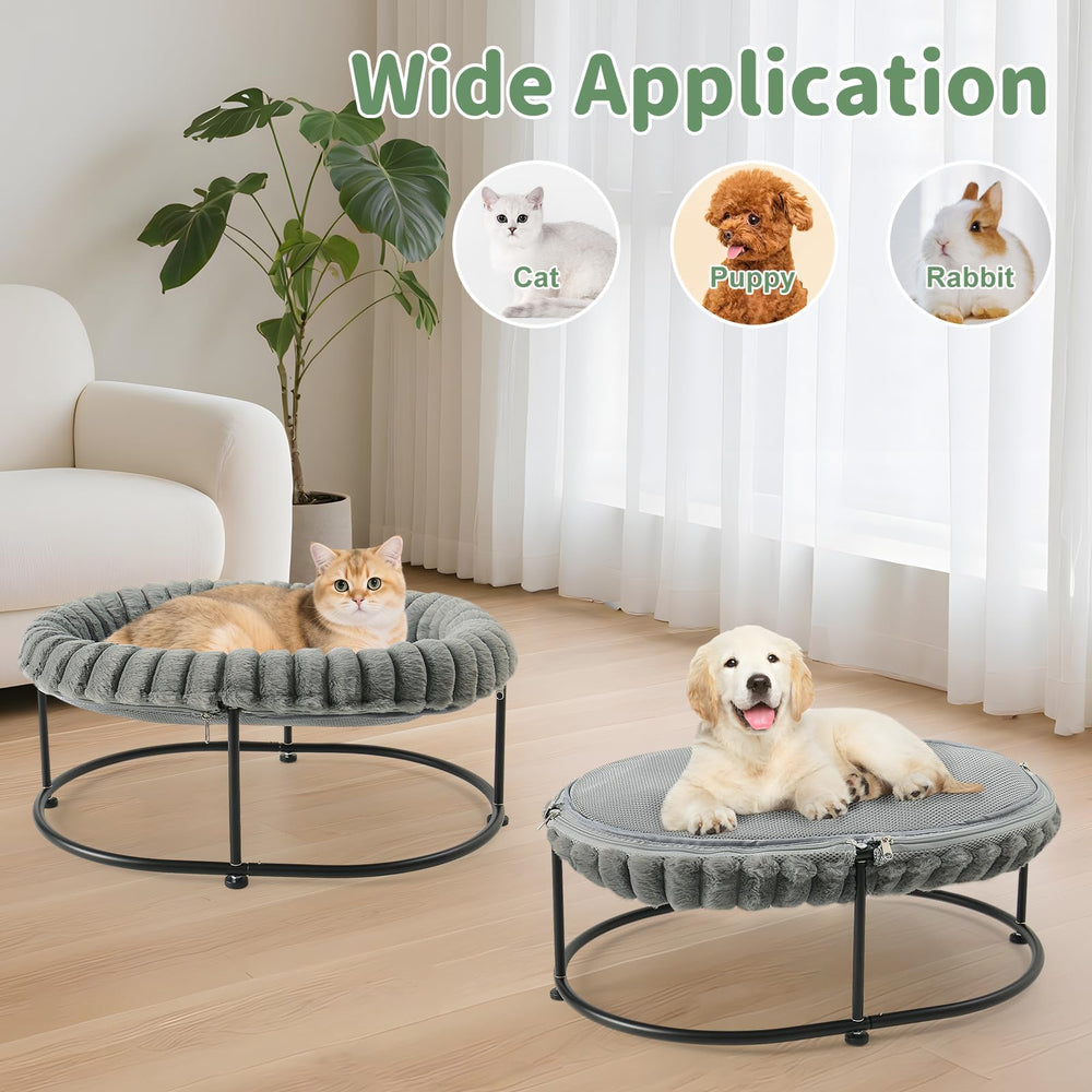 Sunhoo elevated cat bed removable cushion enables easy washing and quick refresh for daily use.