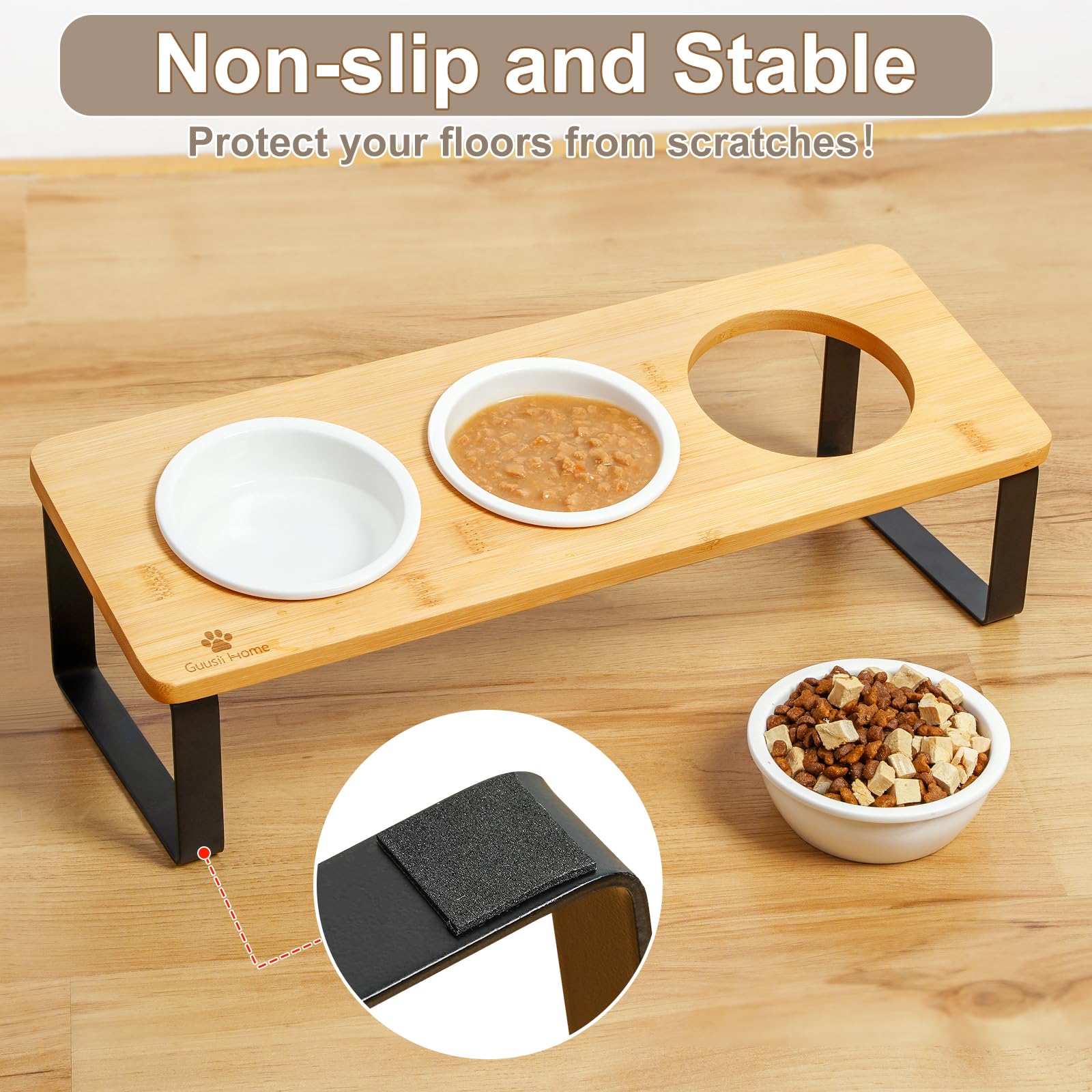 Sunhoo three-bowl design suits multi-cat households for simultaneous meals.
