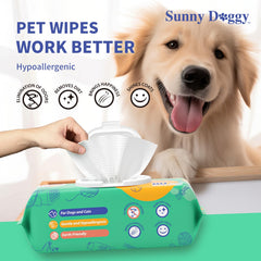 Sunny Doggy Pet Wipes large 8x8 inches ideal for full-body cleaning