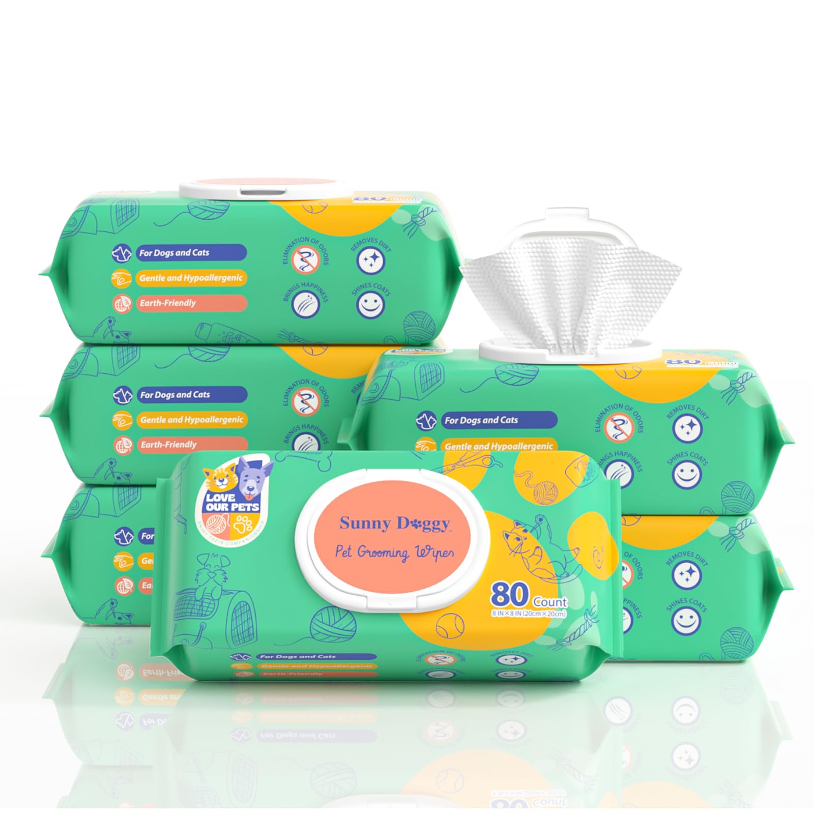 Sunny Doggy Pet Wipes travel-pack convenient for on-the-go care