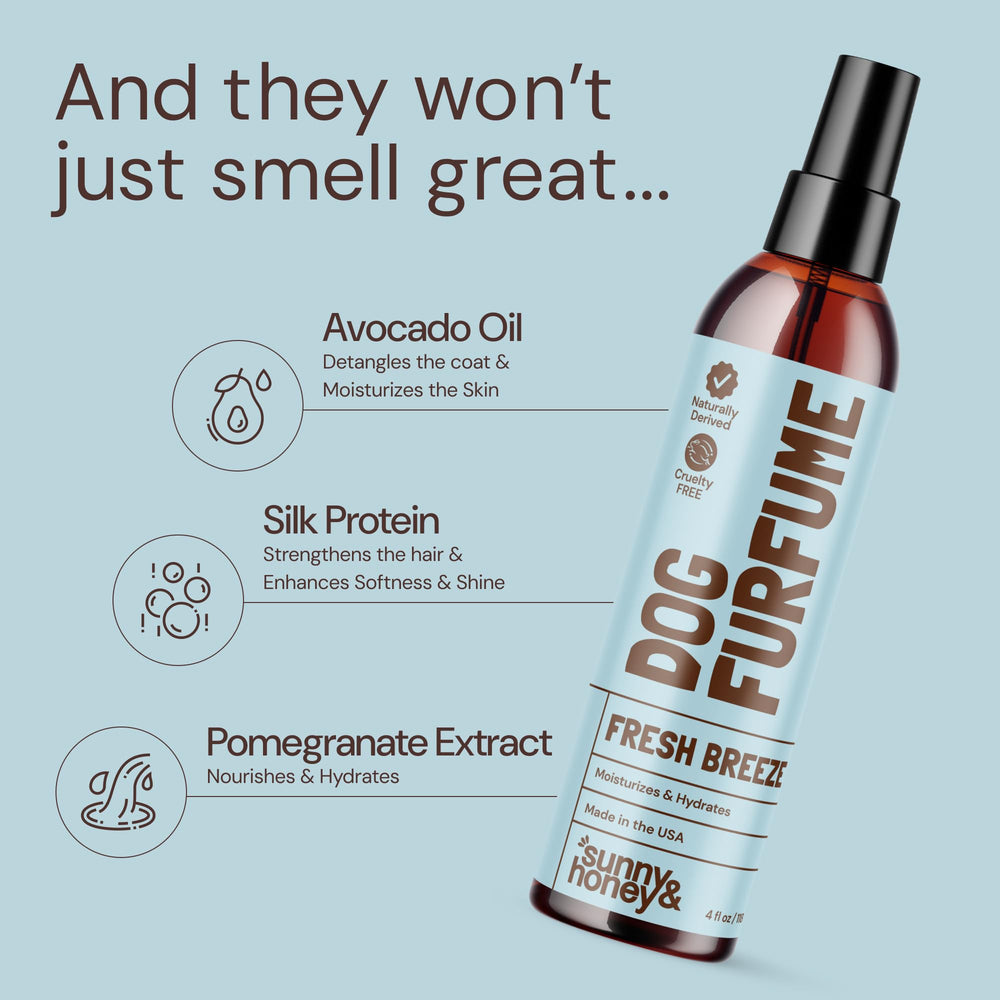 Sunny & Honey fresh breeze scent close-up on bottle label