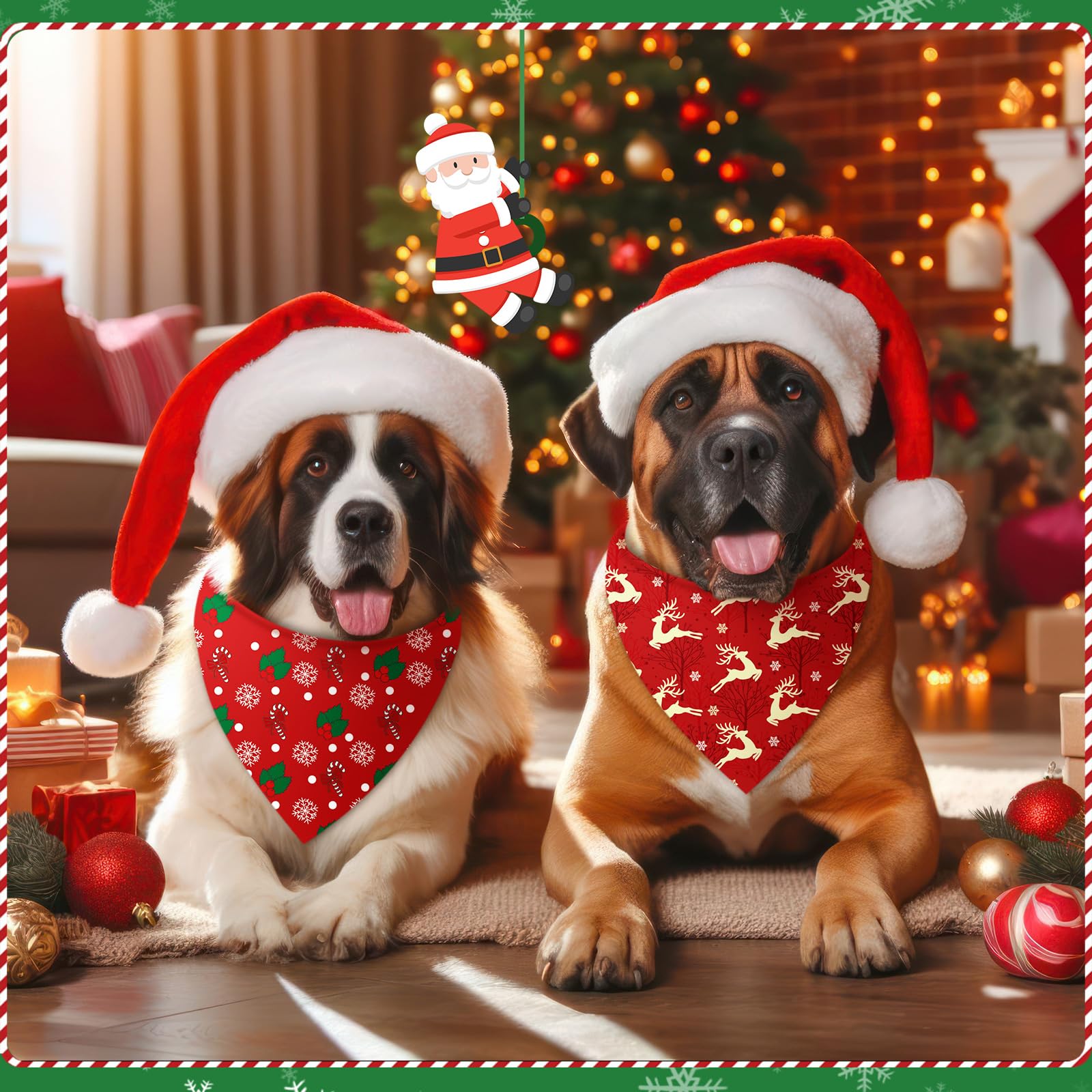 Sunnymove dog bandana snowflake pattern for cute holiday photos
