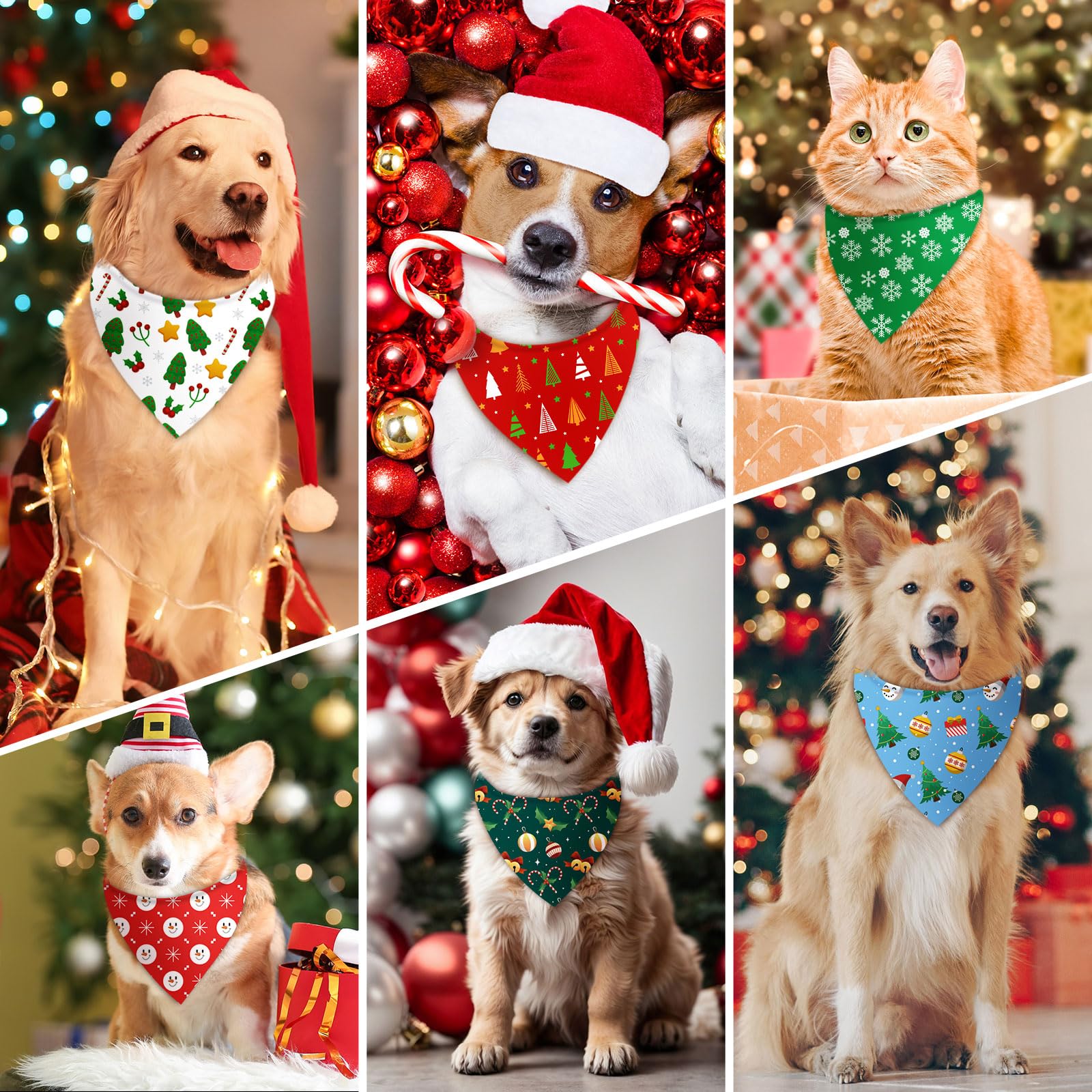 Sunnymove bulk dog bandanas in 30 designs for versatile holiday outfits