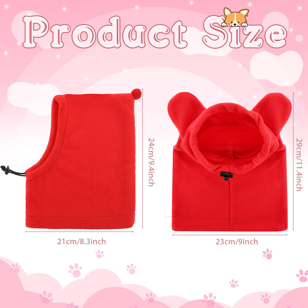 Sunnymove dog-earmuffs-warm-hat-red: cozy fleece warmth for pets.