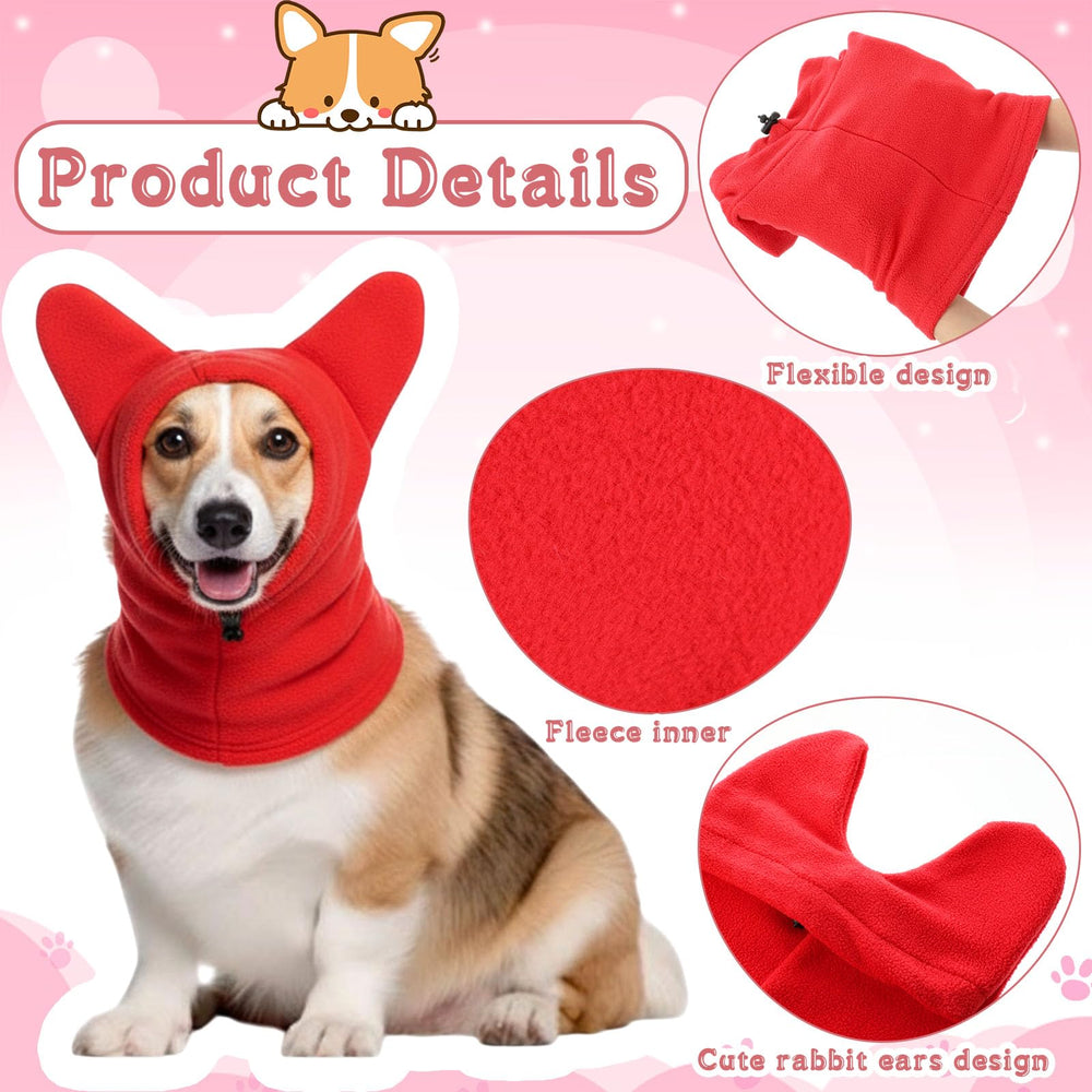 Sunnymove pet-hat-knit-red-hoodie: stylish chilly-day protection.