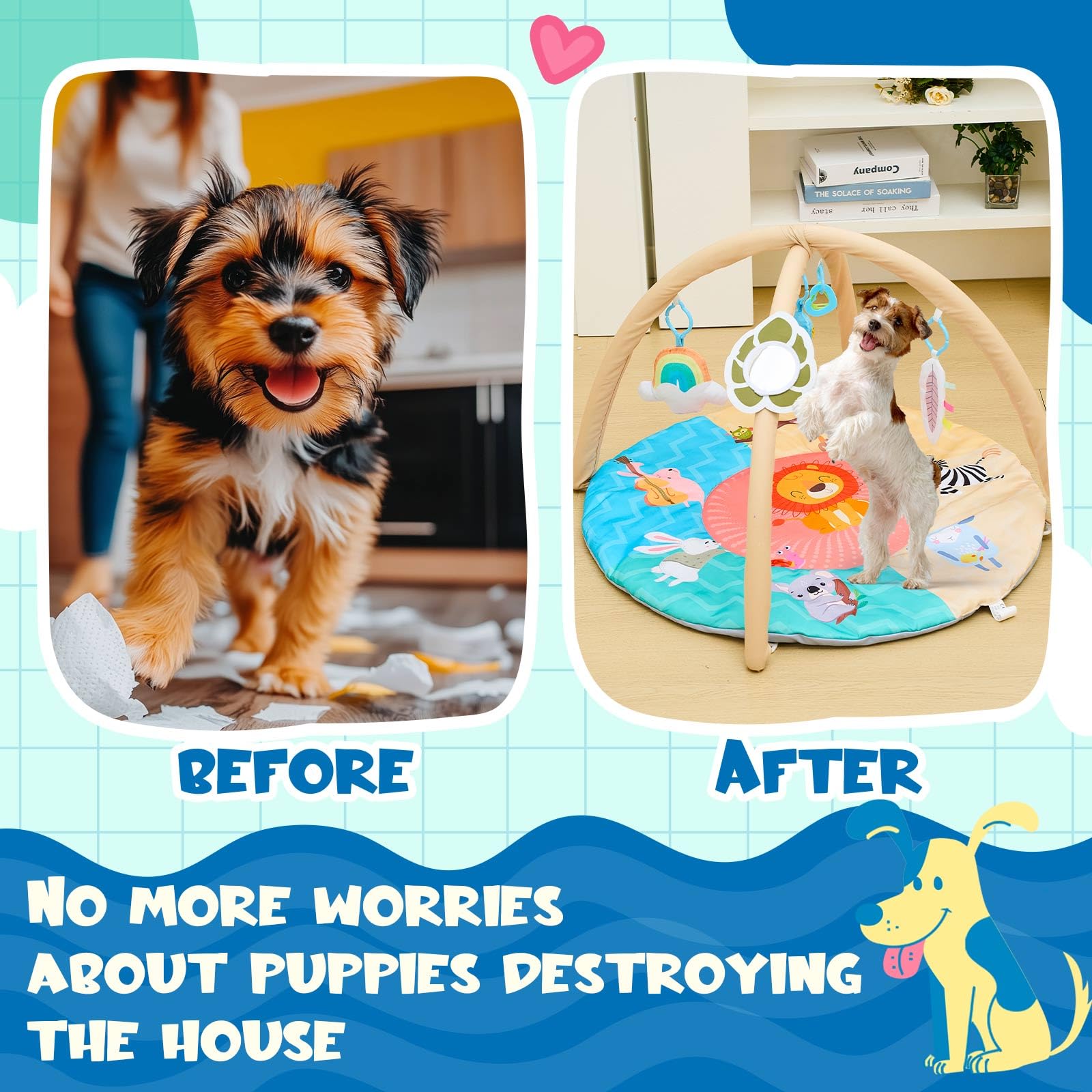 Sunnymove Puppy Play Gym flat mat for floor fun and sniffing.