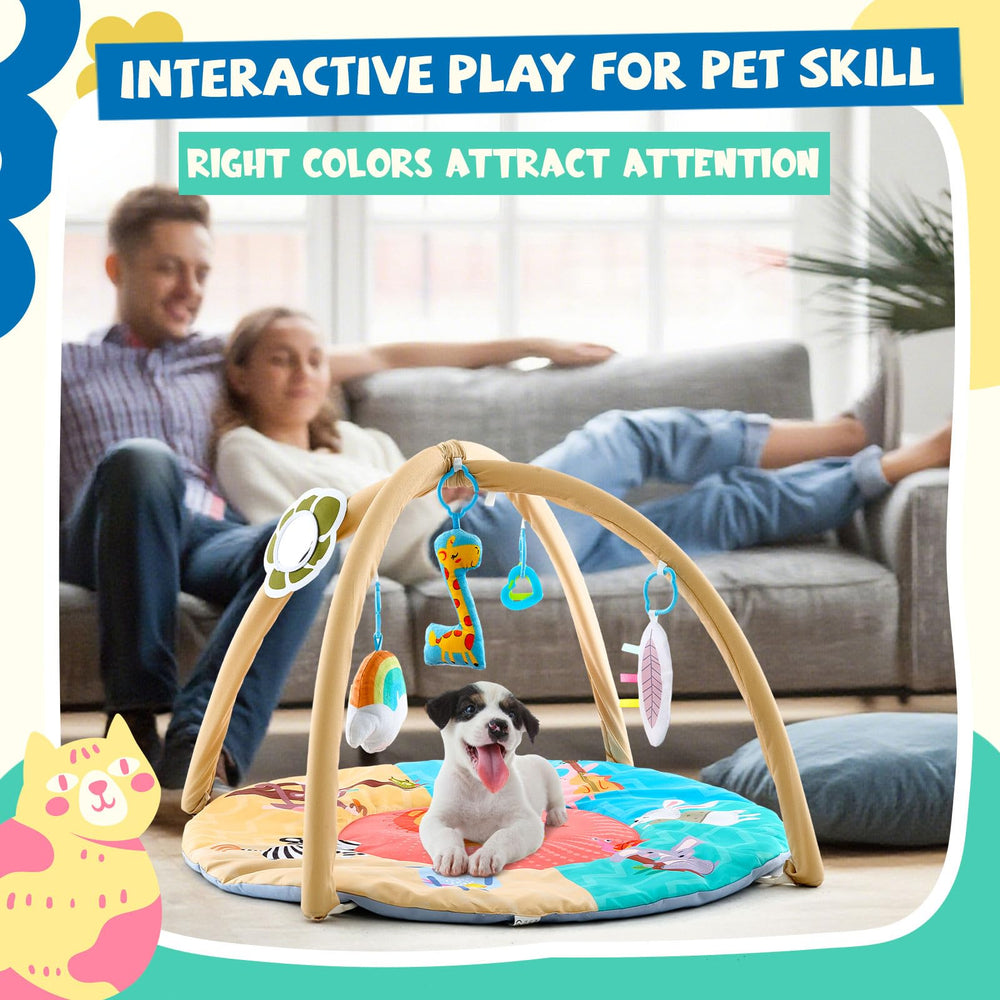 Sunnymove Puppy Play Gym machine-washable fabric for easy cleaning.