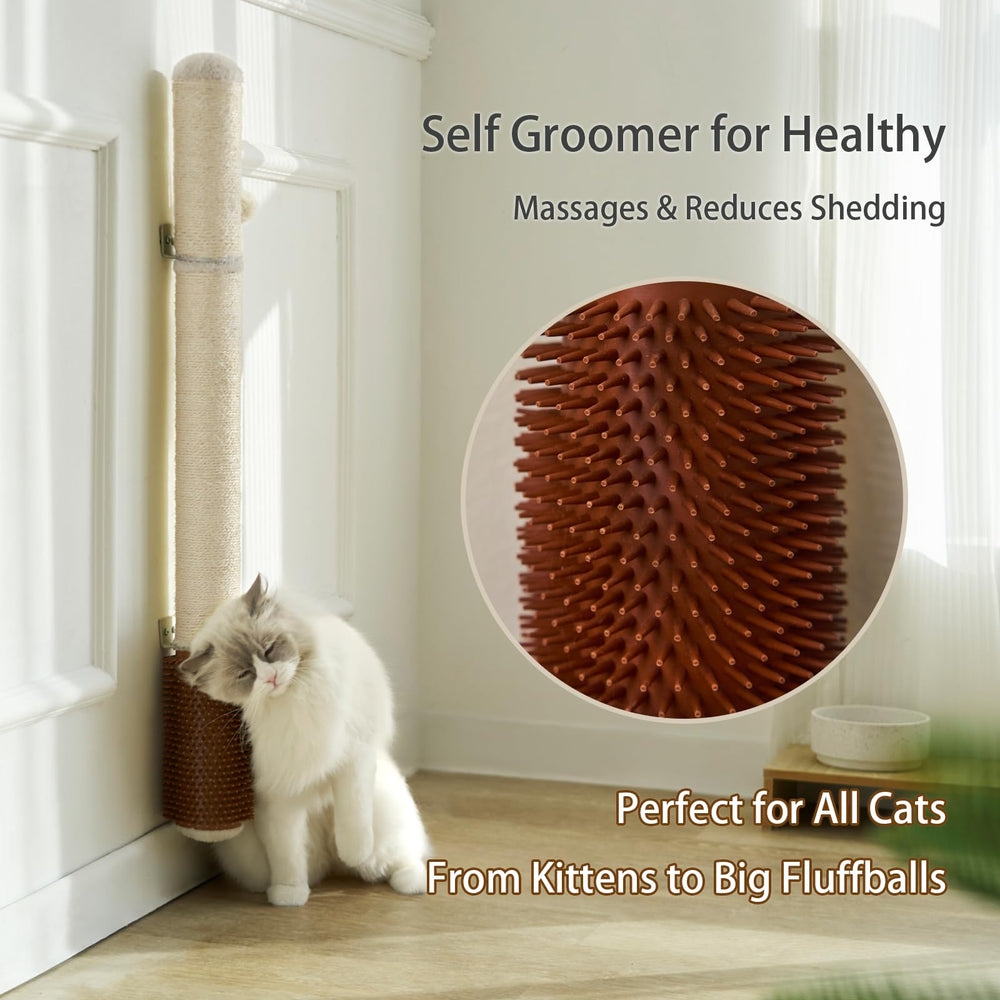 SUNRUI vertical sisal post showcases space-saving solution for multi-cat homes.