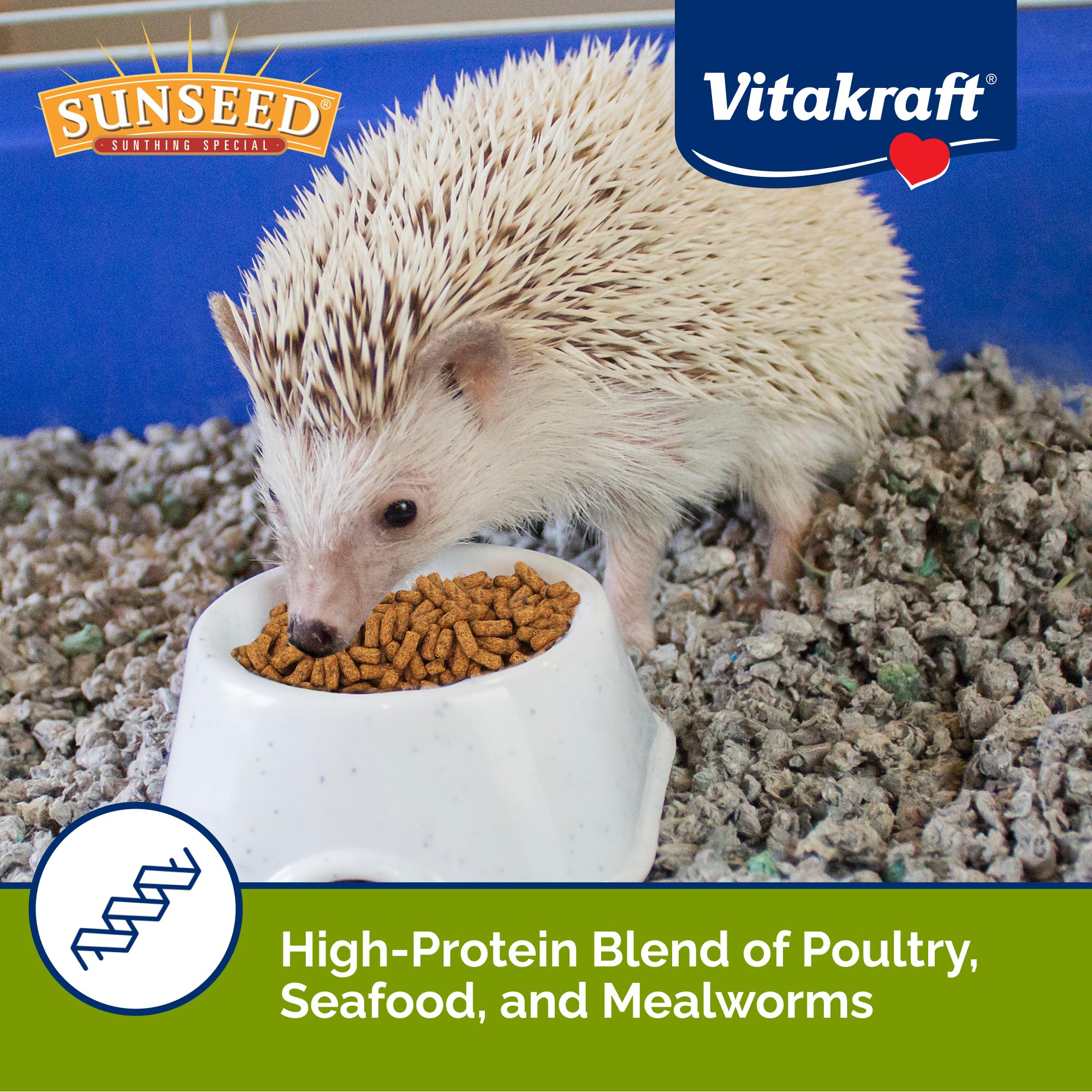 Sunseed Vita Prima Hedgehog Food crunchy texture supports dental wear during chewing.