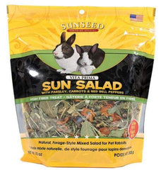 Sunseed Vita Prima Sun Salad for Rabbits image shows colorful mix for engaging, high-fiber feeding